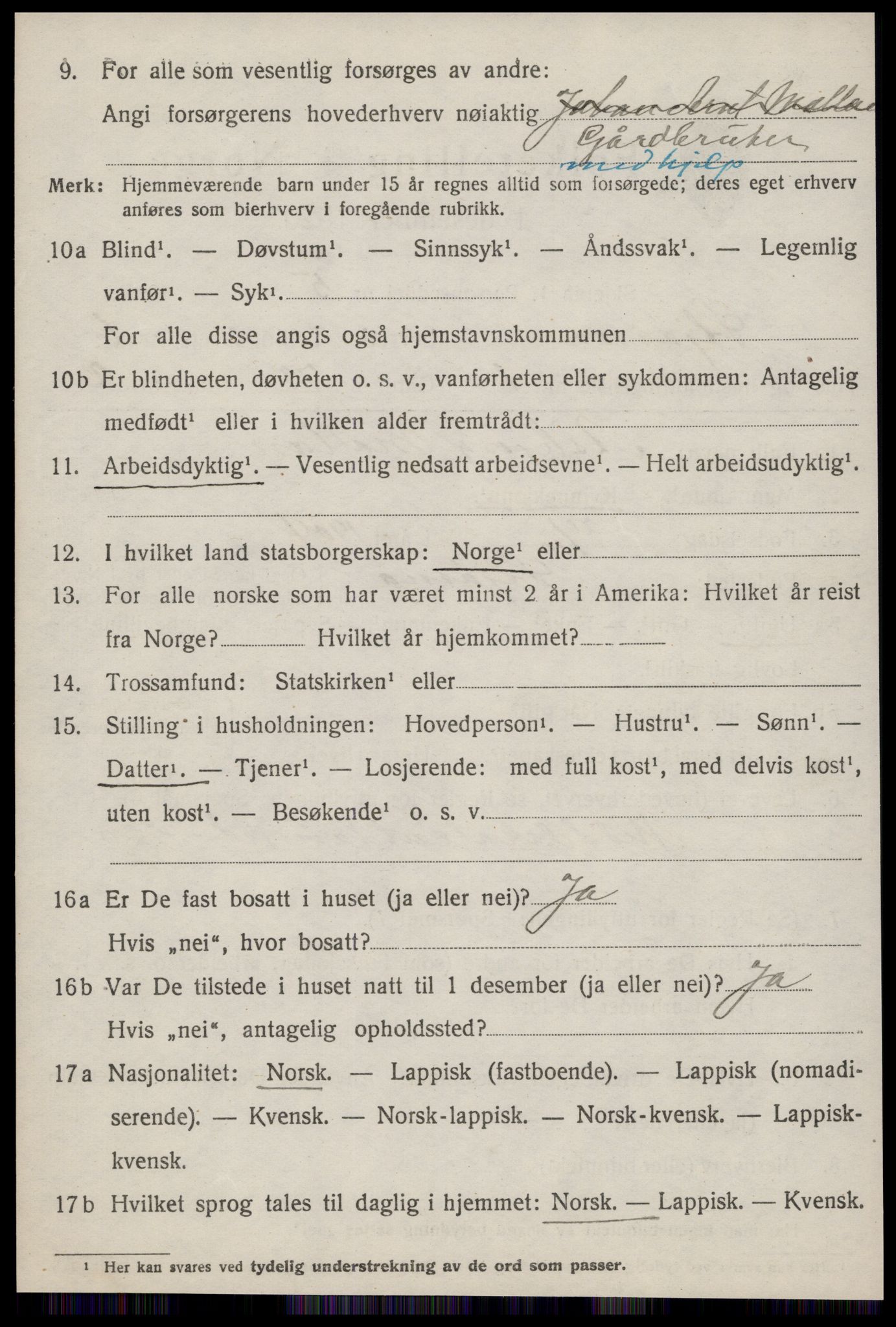 SAT, 1920 census for Stjørna, 1920, p. 4607