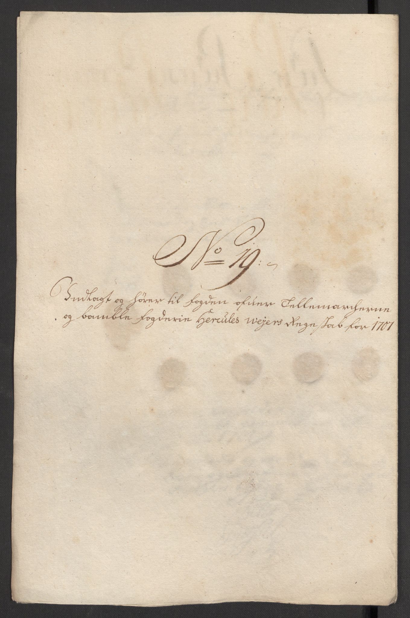 Rentekammeret inntil 1814, Reviderte regnskaper, Fogderegnskap, AV/RA-EA-4092/R36/L2117: Fogderegnskap Øvre og Nedre Telemark og Bamble, 1707, p. 499