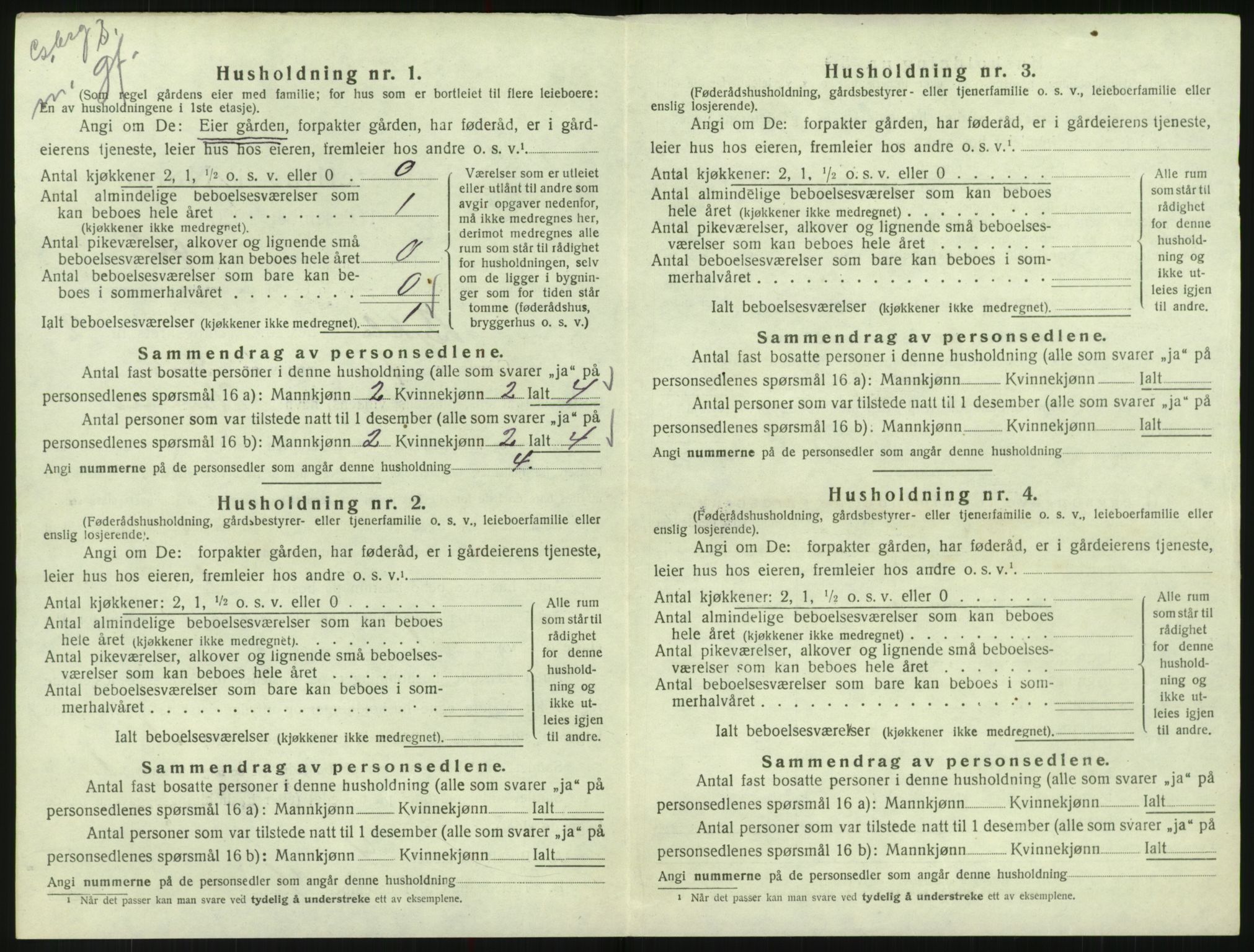 SAK, 1920 census for Bykle, 1920, p. 158