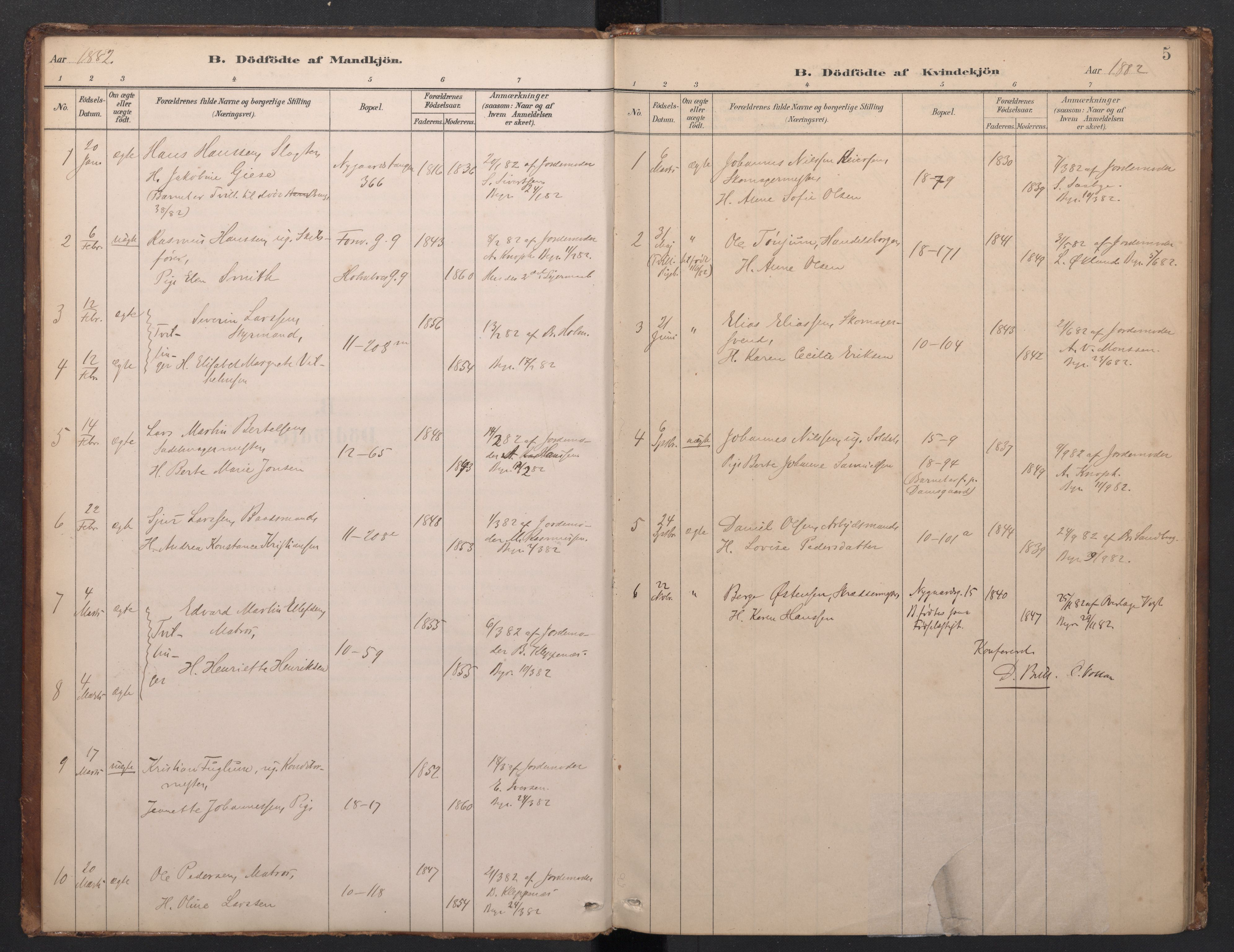 Domkirken sokneprestembete, AV/SAB-A-74801/H/Haa/L0049: Parish register (official) no. G 1, 1882-1922, p. 4b-5a