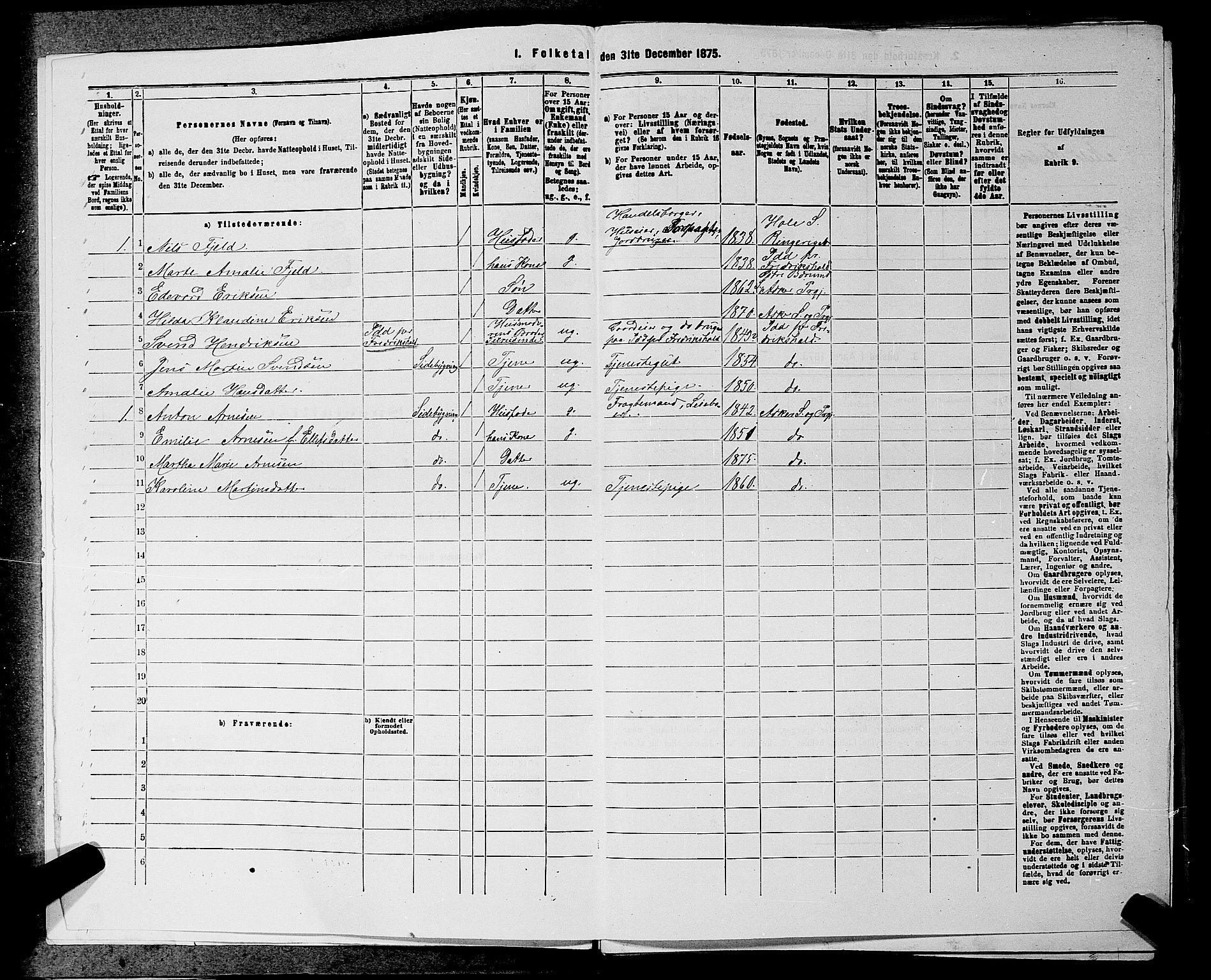 RA, 1875 census for 0220P Asker, 1875, p. 74