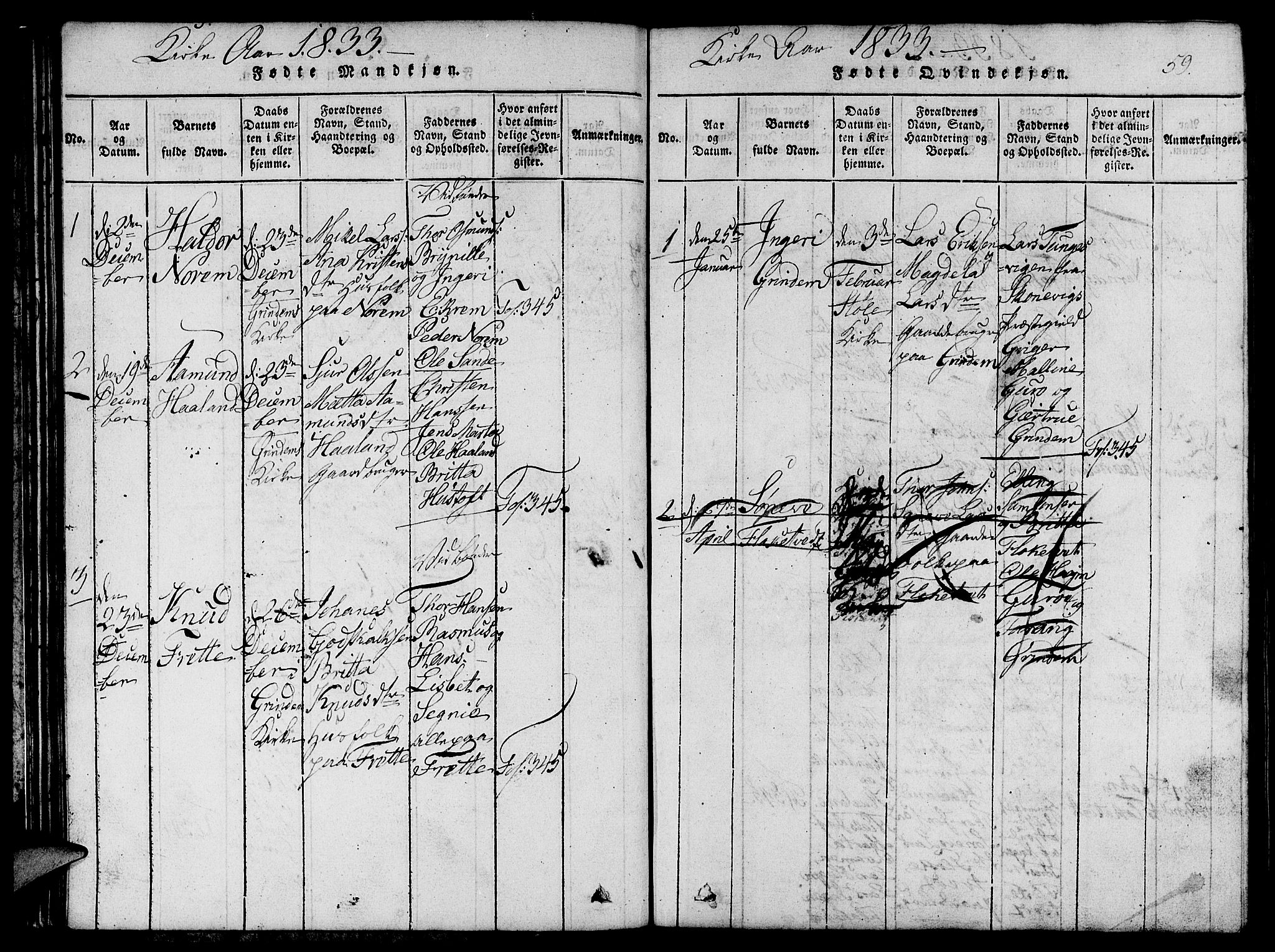 Etne sokneprestembete, SAB/A-75001/H/Hab: Parish register (copy) no. C 1, 1816-1841, p. 59