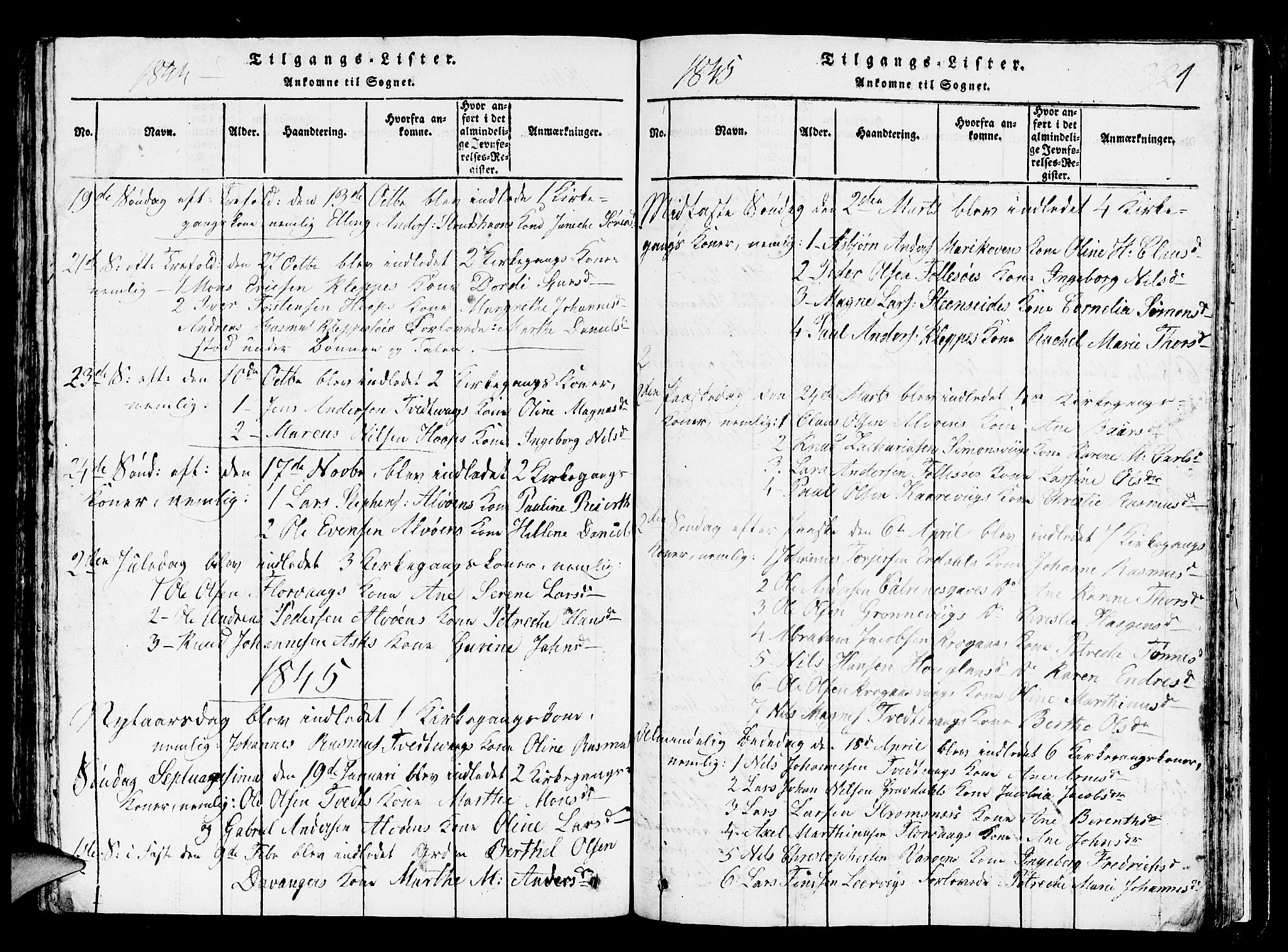 Askøy Sokneprestembete, SAB/A-74101/H/Ha/Hab/Haba/L0002: Parish register (copy) no. A 2, 1815-1846, p. 321