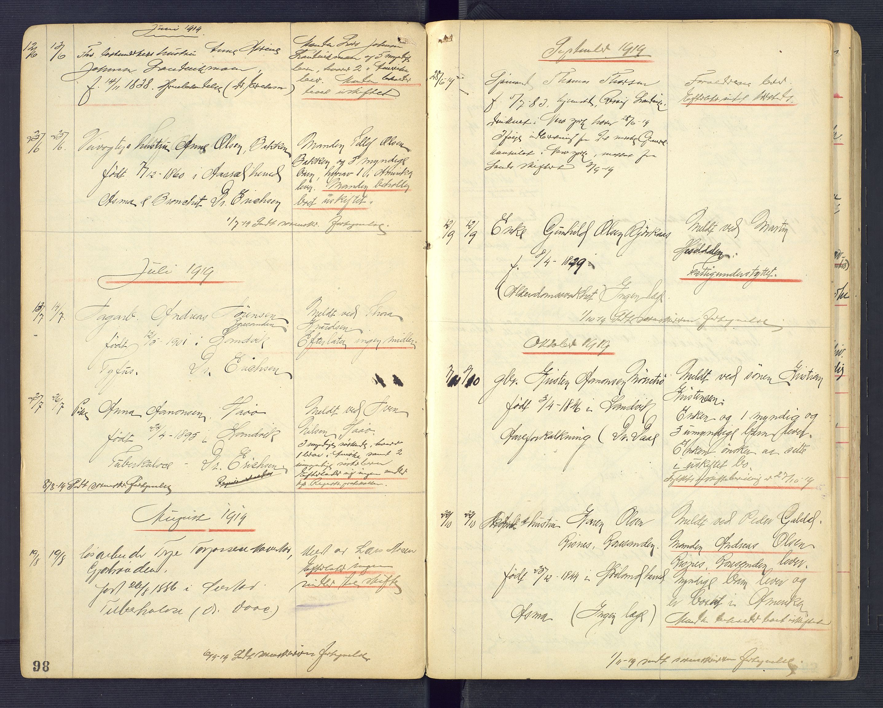 Landvik og Fjære lensmannskontor, AV/SAK-1241-0027/F/Fe/L0002: Anmeldte dødsfall nr 31, 1915-1926