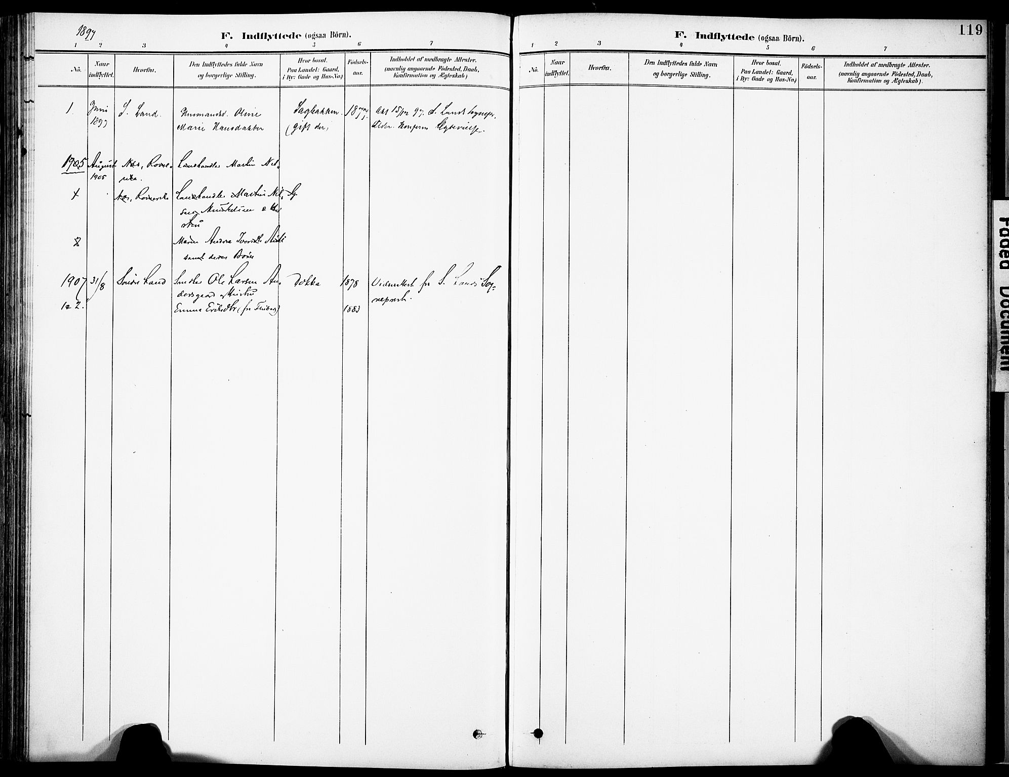 Nordre Land prestekontor, AV/SAH-PREST-124/H/Ha/Haa/L0006: Parish register (official) no. 6, 1897-1914, p. 119