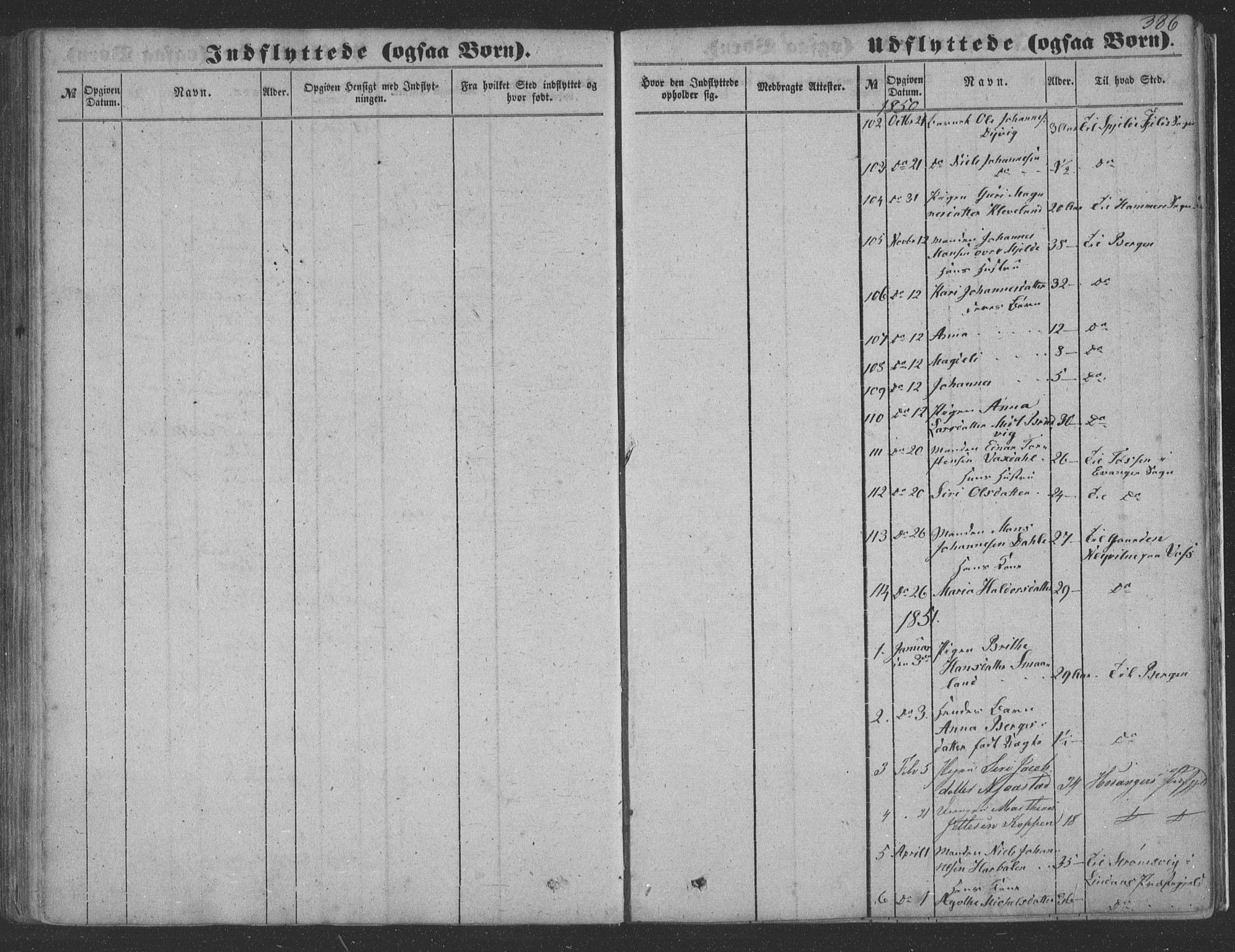 Haus sokneprestembete, AV/SAB-A-75601/H/Haa: Parish register (official) no. A 16 II, 1848-1857, p. 386