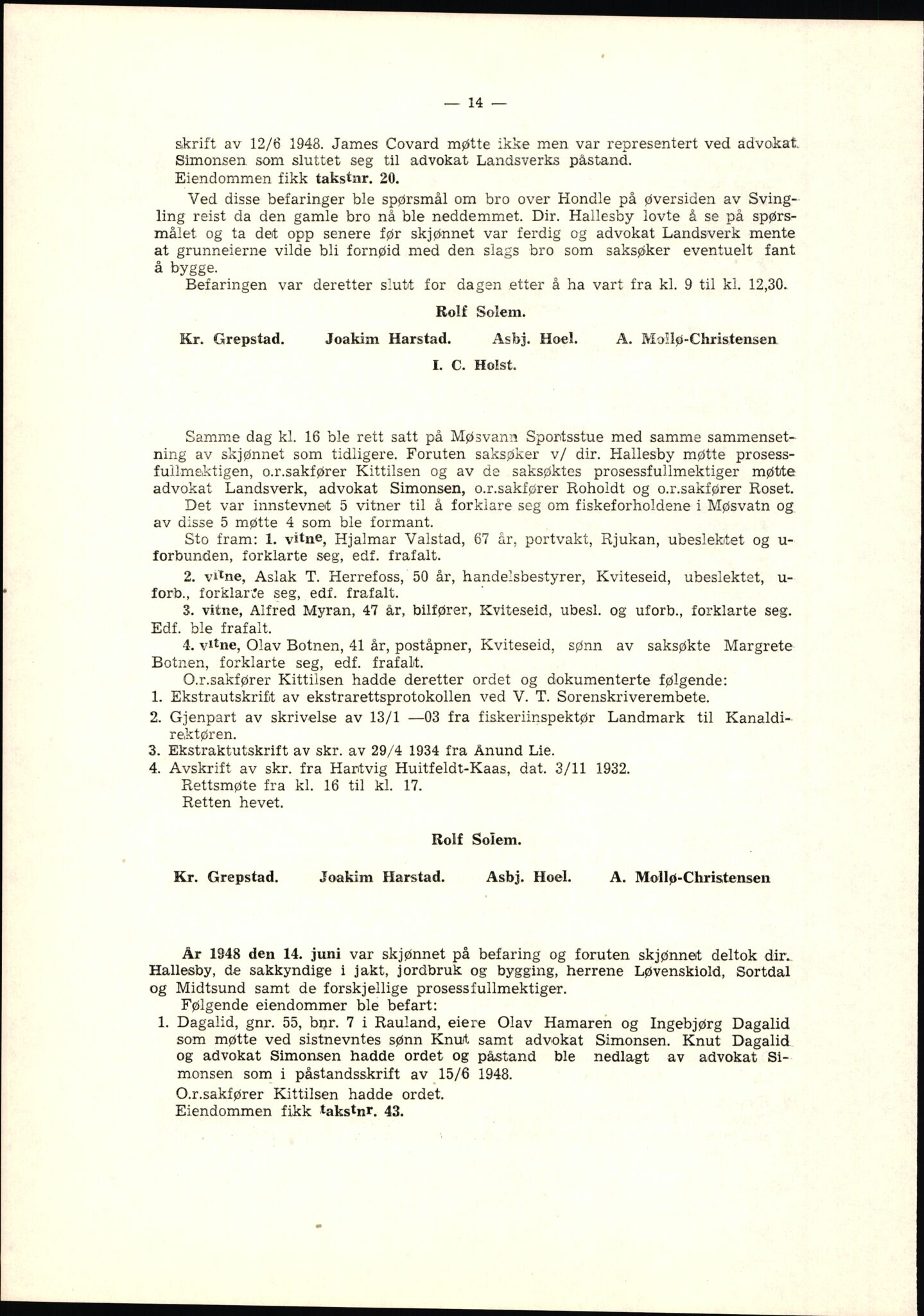 Vest-Telemark sorenskriveri, AV/SAKO-A-134/F/Fo/Fob/L0001: Skjønn/rettsbøker for kraftutbygging/veg, 1948-1963, p. 16