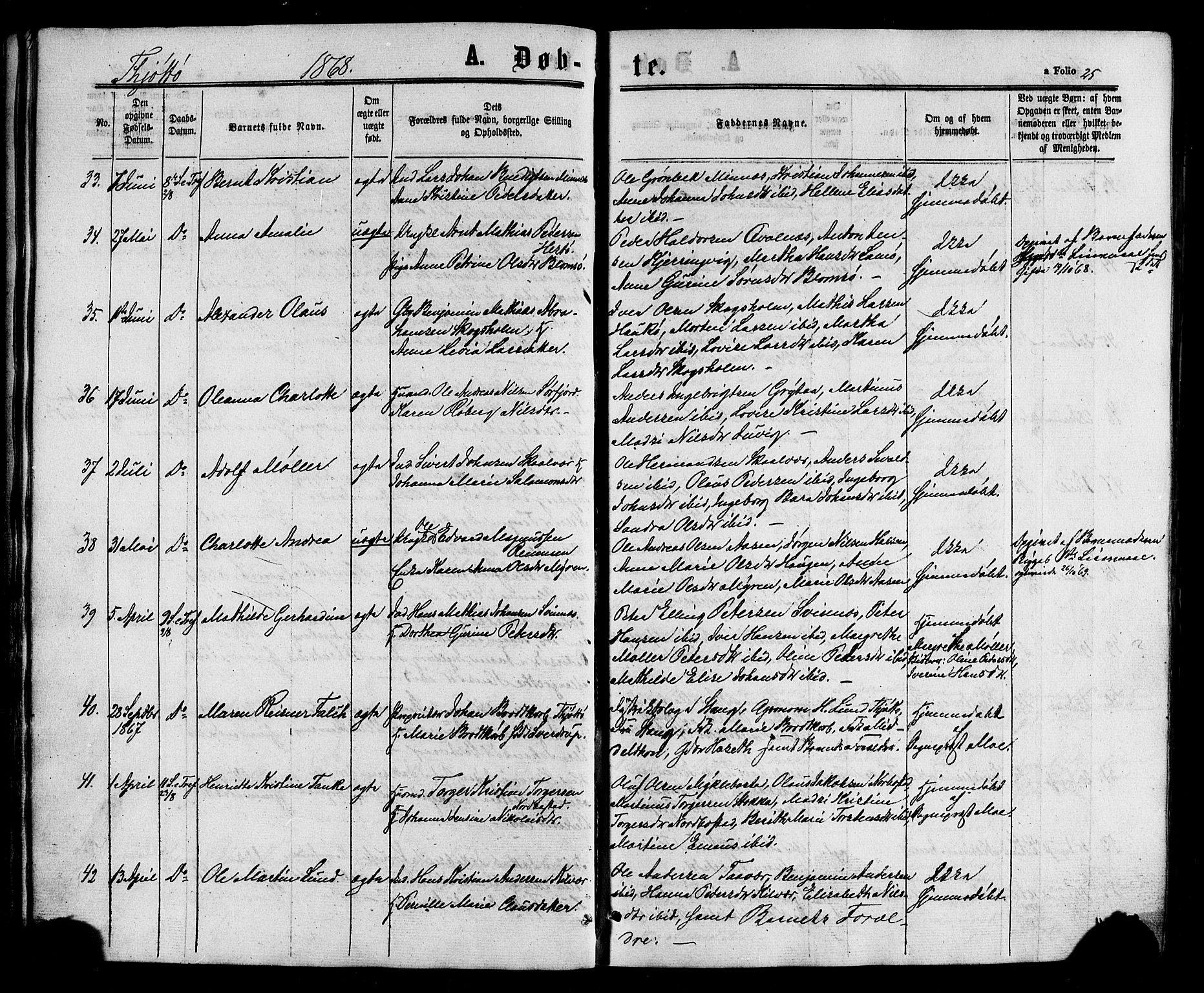 Ministerialprotokoller, klokkerbøker og fødselsregistre - Nordland, SAT/A-1459/817/L0262: Parish register (official) no. 817A03/ 1, 1862-1877, p. 25