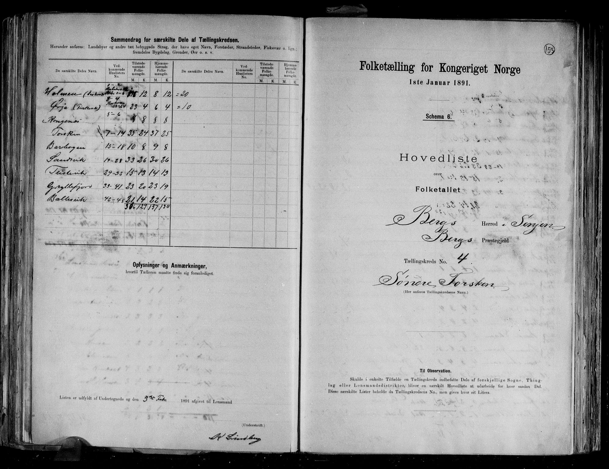 RA, 1891 census for 1929 Berg, 1891, p. 10