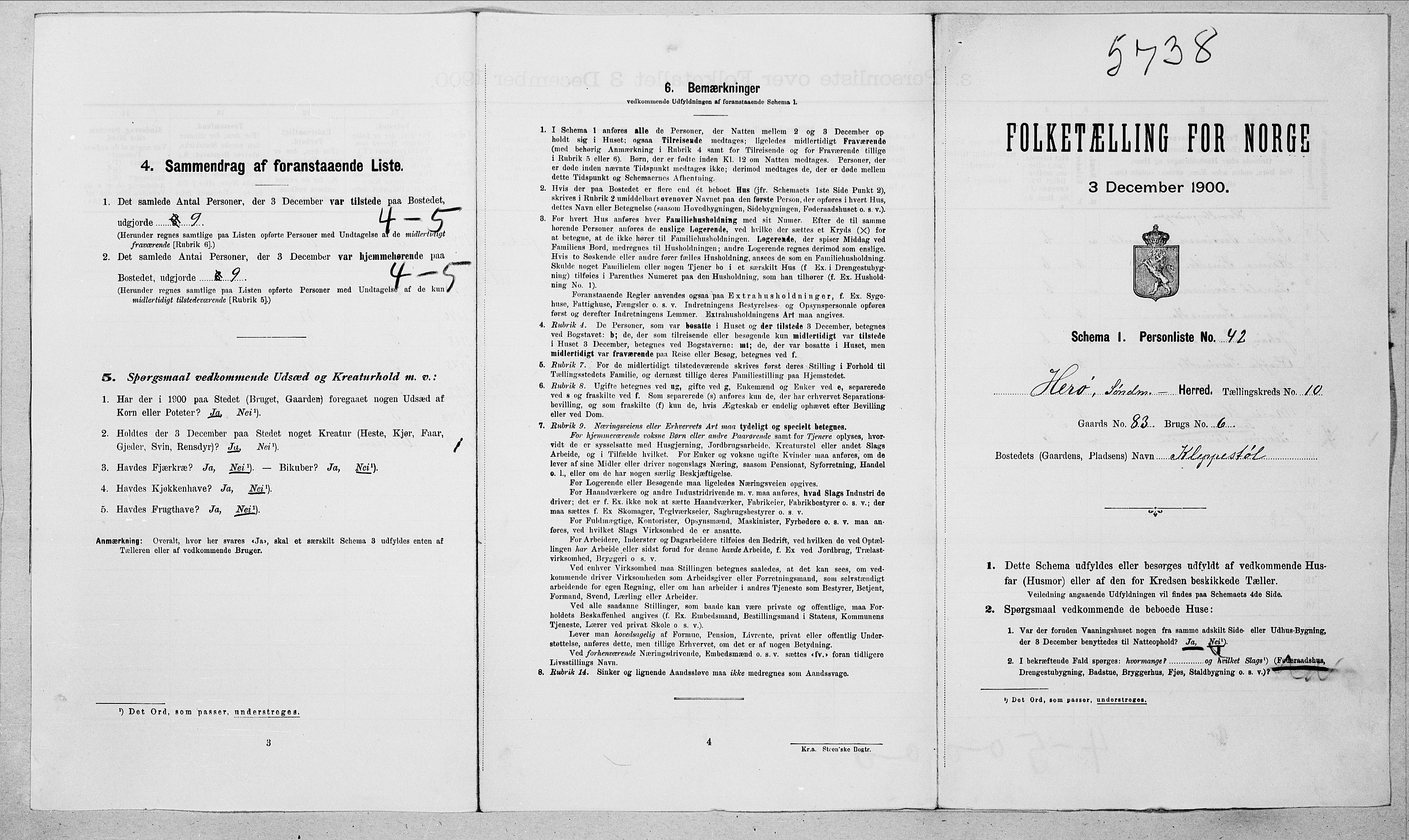 SAT, 1900 census for Herøy, 1900, p. 1109