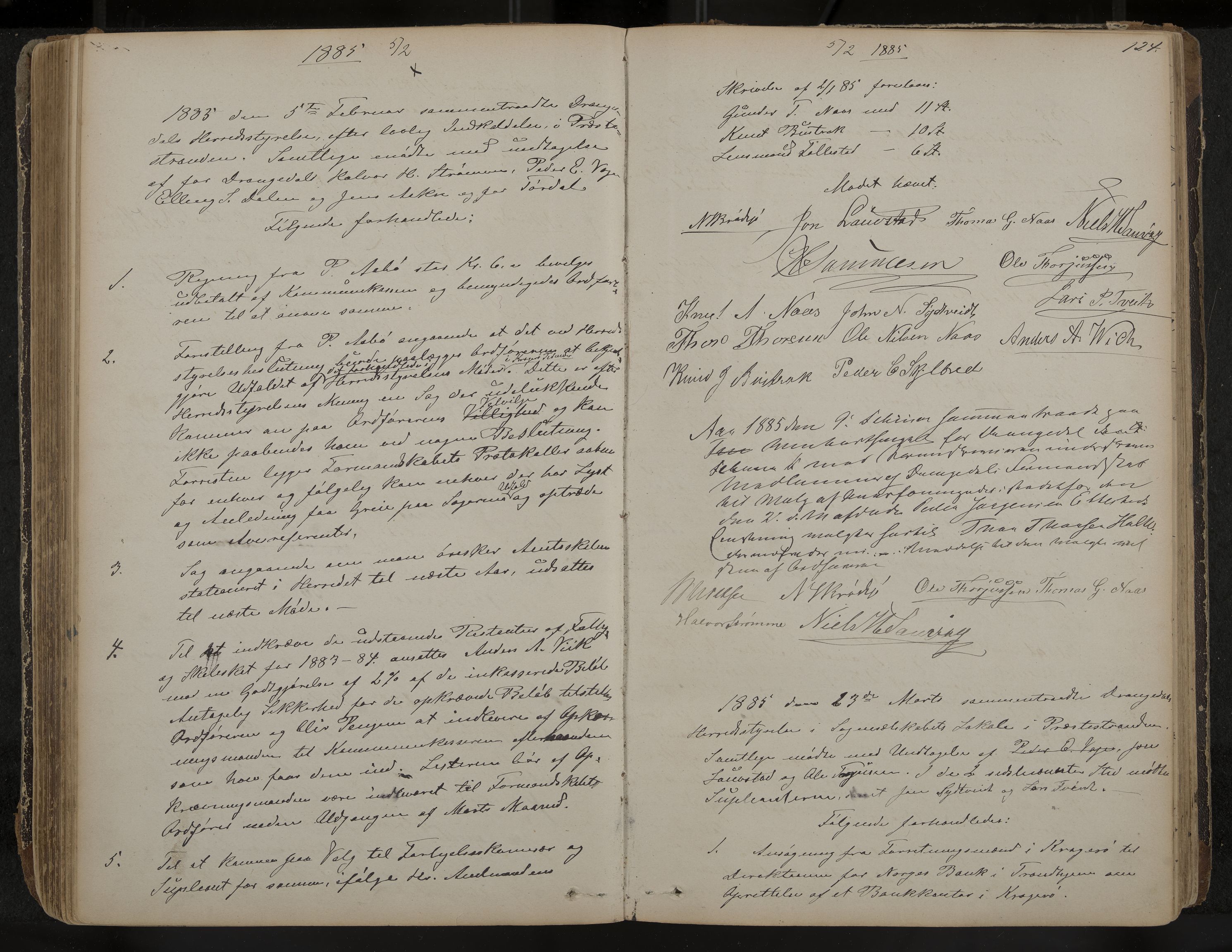 Drangedal formannskap og sentraladministrasjon, IKAK/0817021/A/L0002: Møtebok, 1870-1892, p. 124