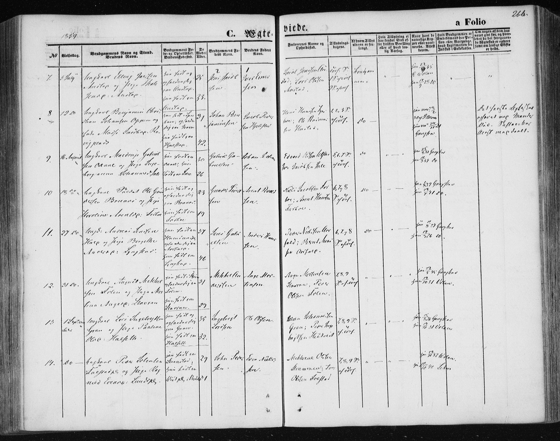 Ministerialprotokoller, klokkerbøker og fødselsregistre - Nord-Trøndelag, SAT/A-1458/730/L0283: Parish register (official) no. 730A08, 1855-1865, p. 266