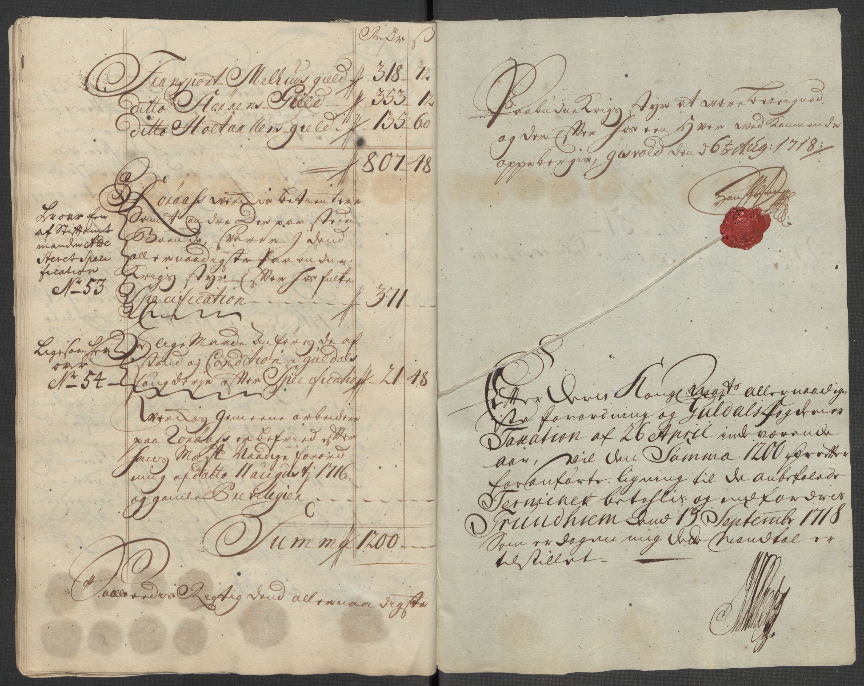 Rentekammeret inntil 1814, Reviderte regnskaper, Fogderegnskap, AV/RA-EA-4092/R60/L3972: Fogderegnskap Orkdal og Gauldal, 1718, p. 74