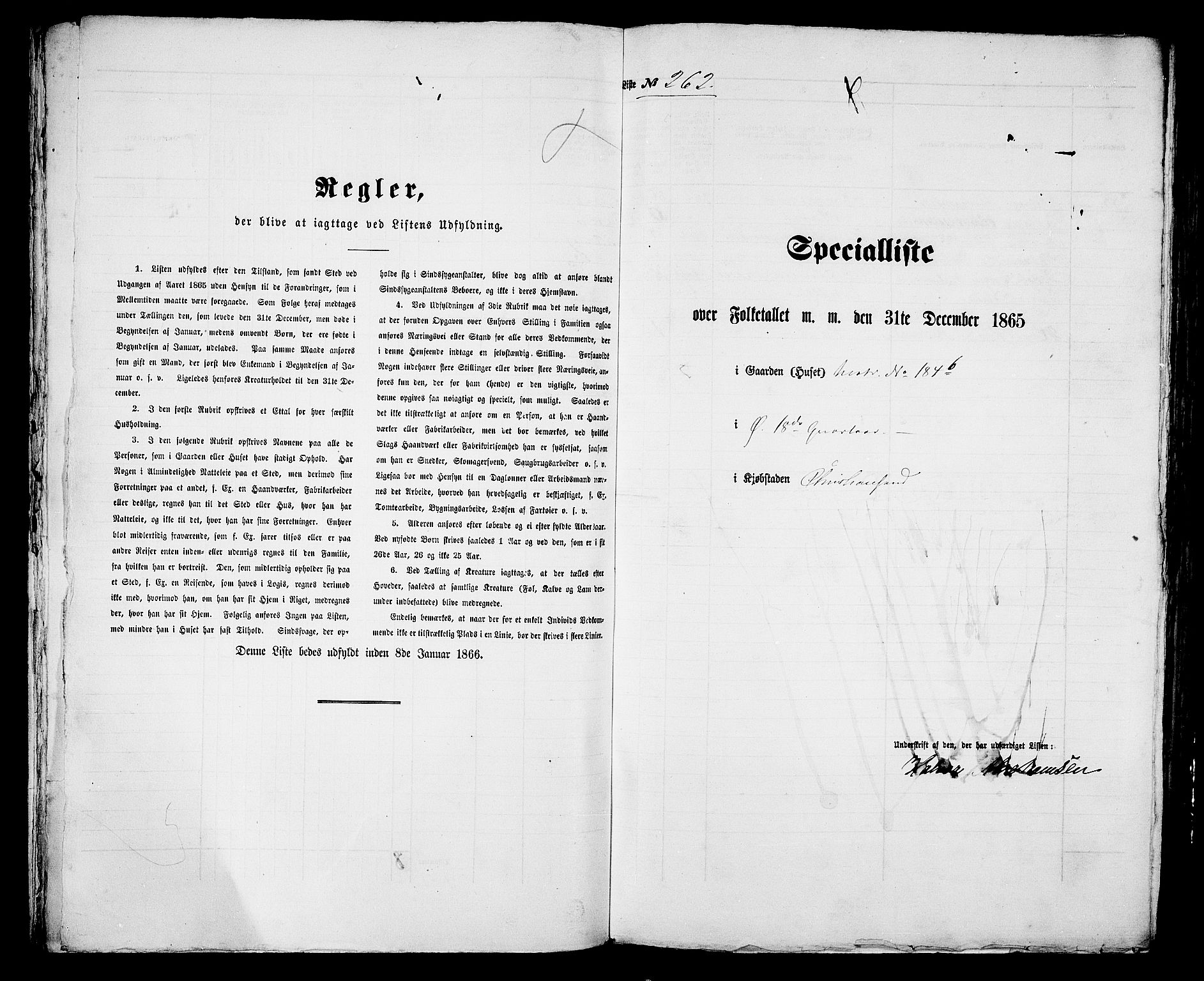 RA, 1865 census for Kristiansand, 1865, p. 546