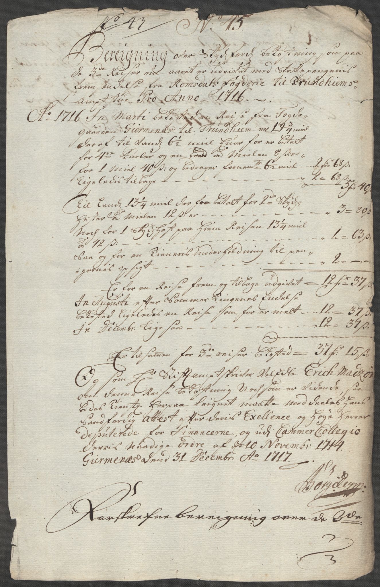 Rentekammeret inntil 1814, Reviderte regnskaper, Fogderegnskap, RA/EA-4092/R55/L3664: Fogderegnskap Romsdal, 1717, p. 334