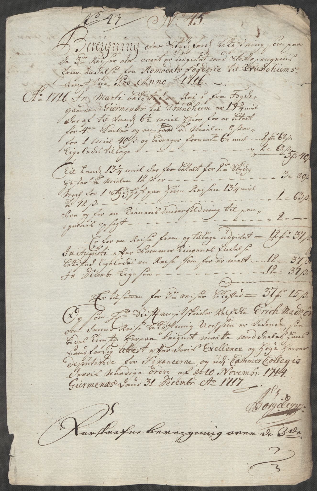 Rentekammeret inntil 1814, Reviderte regnskaper, Fogderegnskap, AV/RA-EA-4092/R55/L3664: Fogderegnskap Romsdal, 1717, p. 334