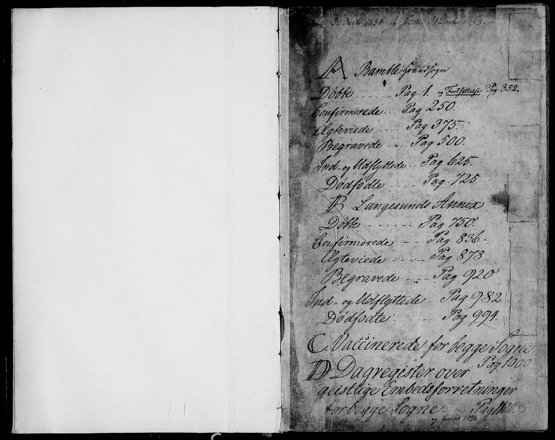 Bamble kirkebøker, AV/SAKO-A-253/F/Fa/L0004: Parish register (official) no. I 4, 1834-1853