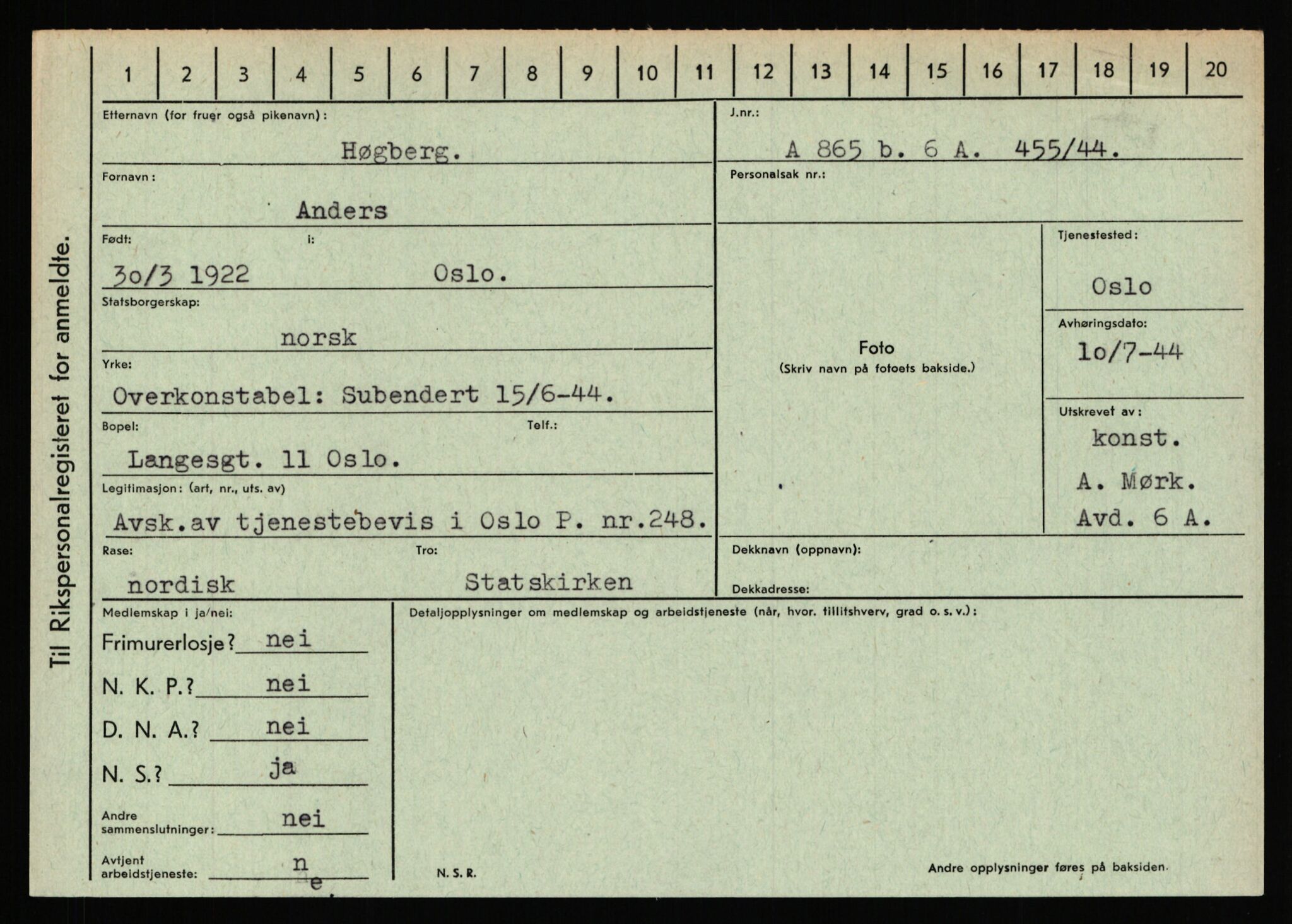 Statspolitiet - Hovedkontoret / Osloavdelingen, AV/RA-S-1329/C/Ca/L0007: Hol - Joelsen, 1943-1945, p. 1657