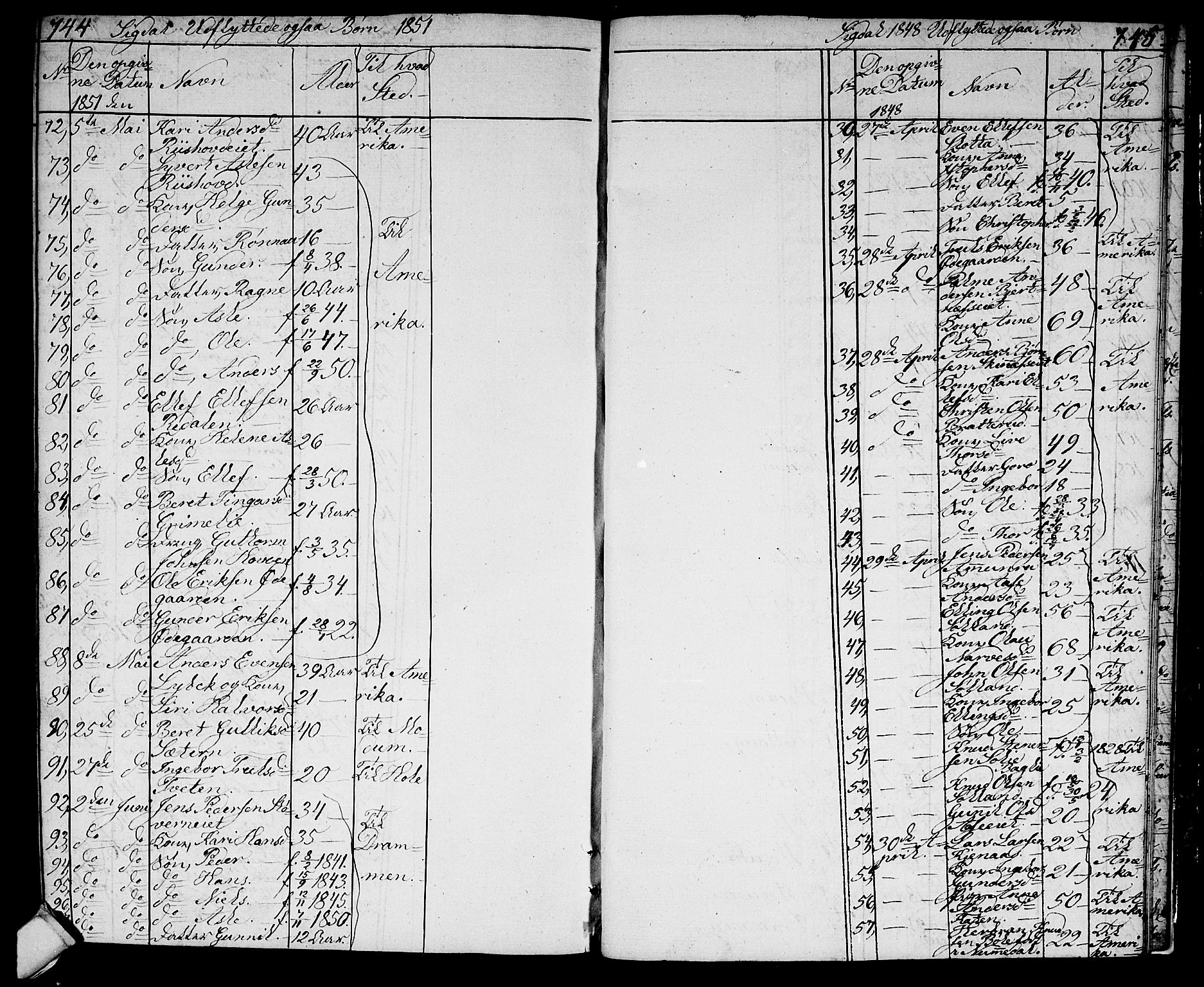 Sigdal kirkebøker, AV/SAKO-A-245/G/Ga/L0002: Parish register (copy) no. I 2, 1835-1856, p. 744-745