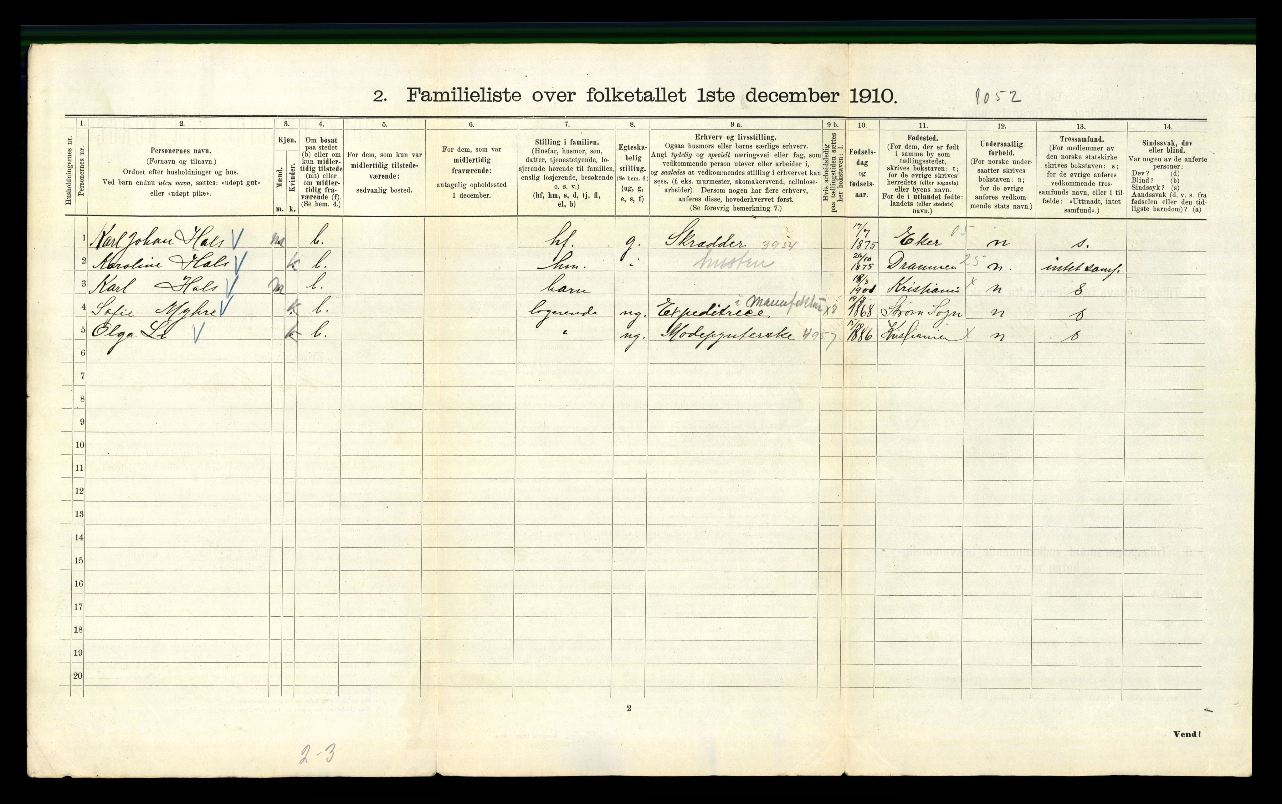 RA, 1910 census for Kristiania, 1910, p. 18978