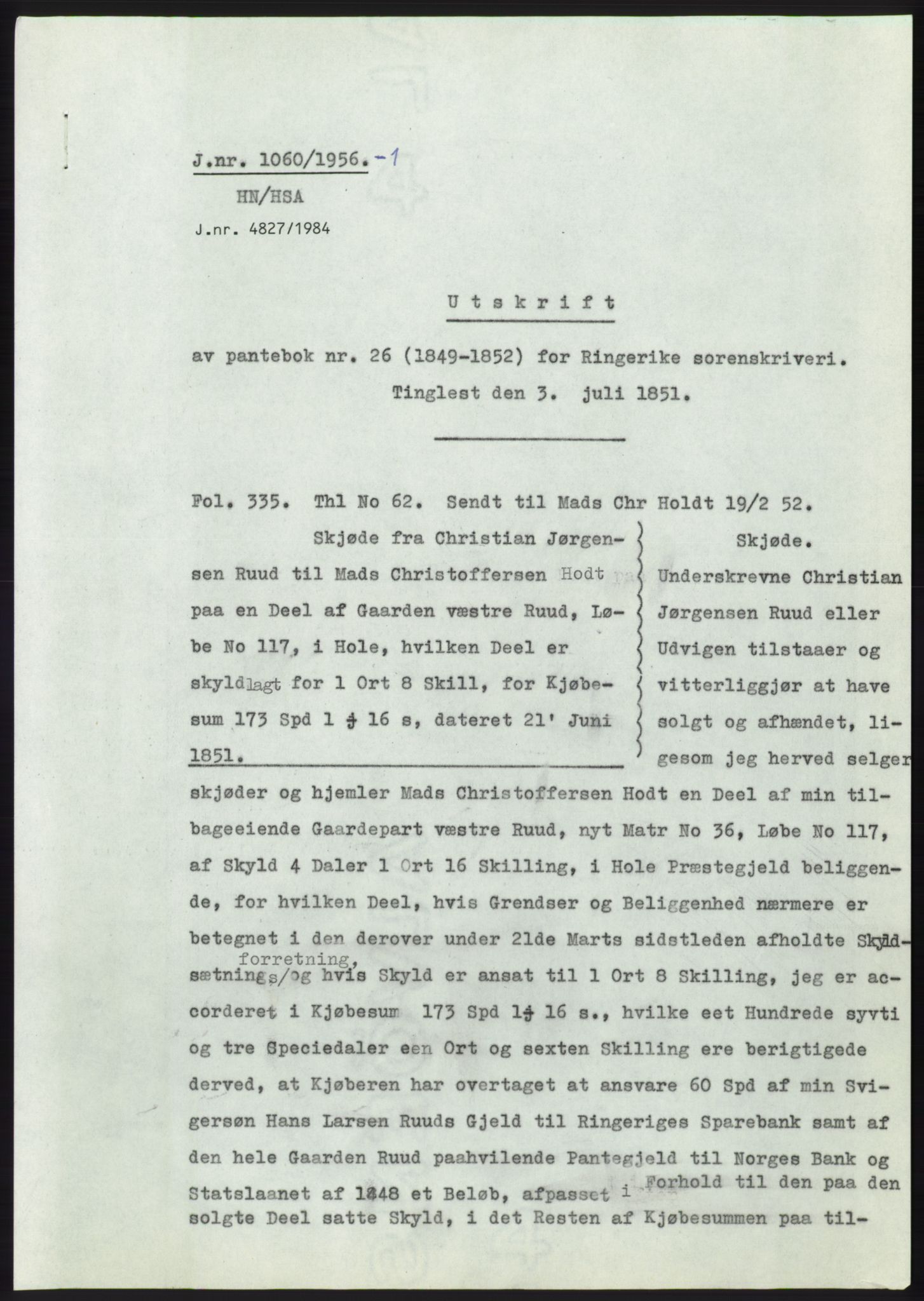 Statsarkivet i Kongsberg, SAKO/A-0001, 1956, p. 300