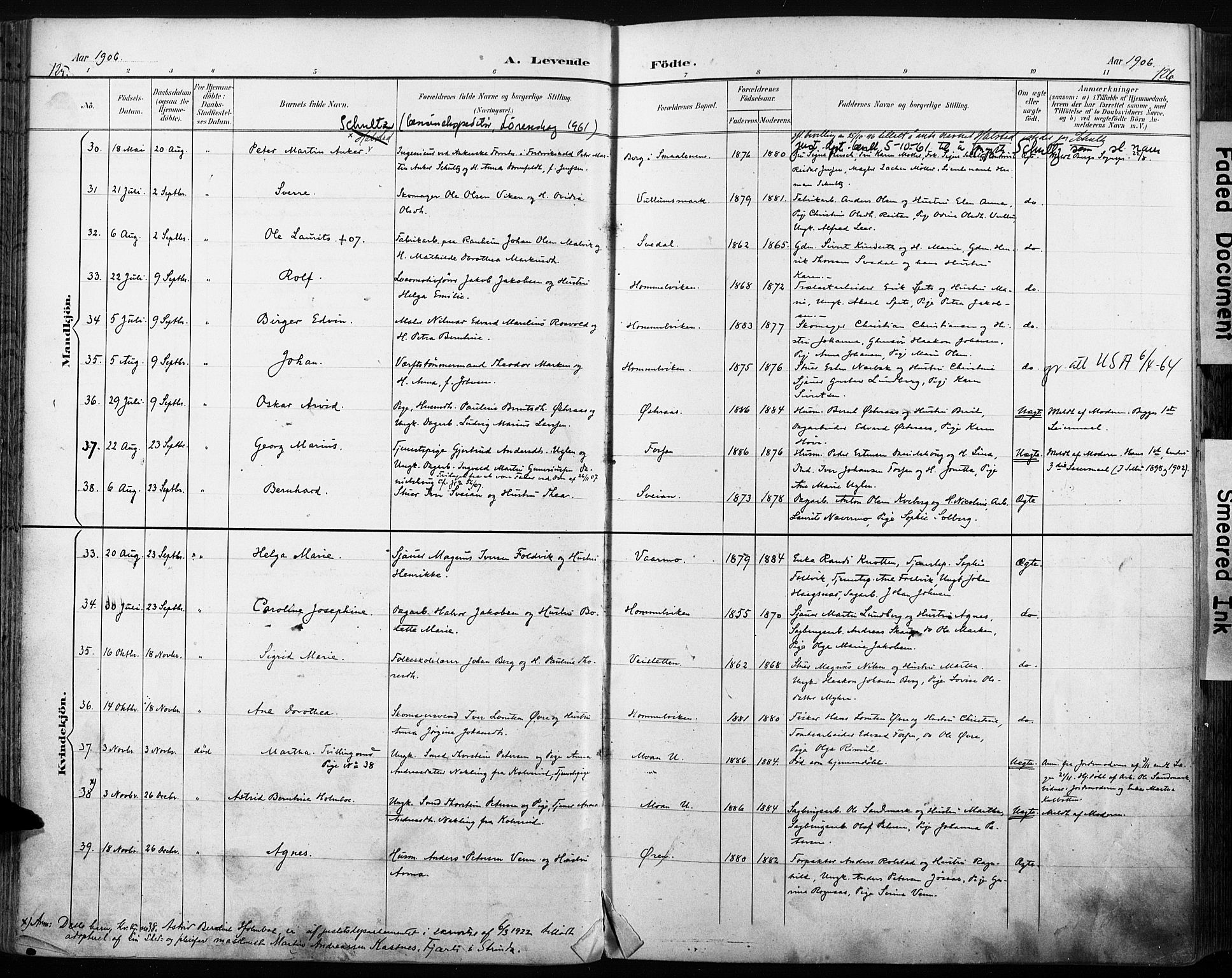 Ministerialprotokoller, klokkerbøker og fødselsregistre - Sør-Trøndelag, SAT/A-1456/616/L0411: Parish register (official) no. 616A08, 1894-1906, p. 125-126