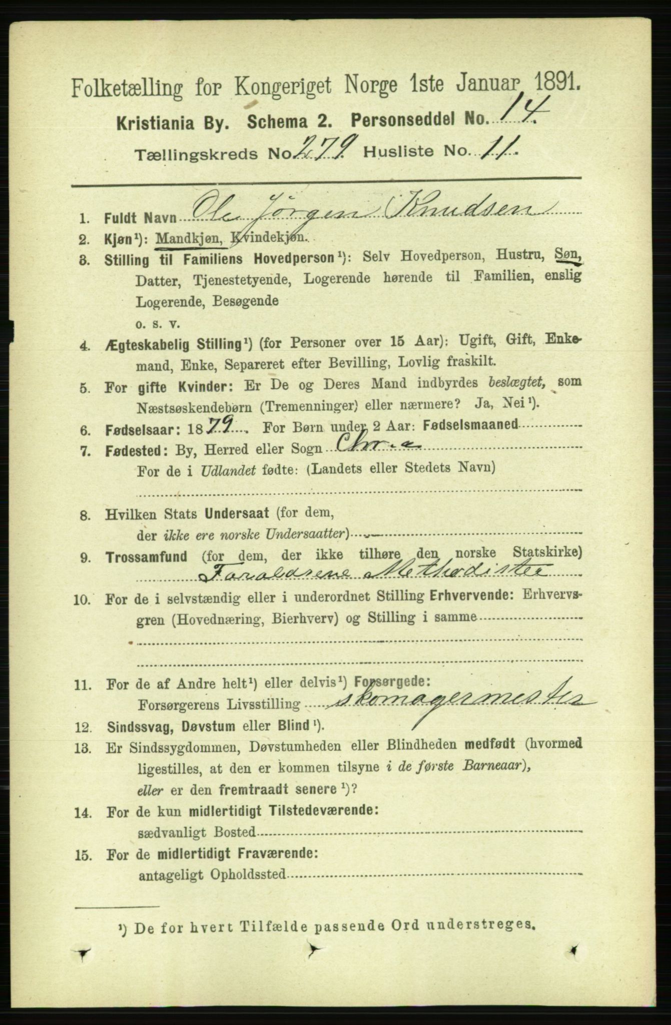 RA, 1891 census for 0301 Kristiania, 1891, p. 169559