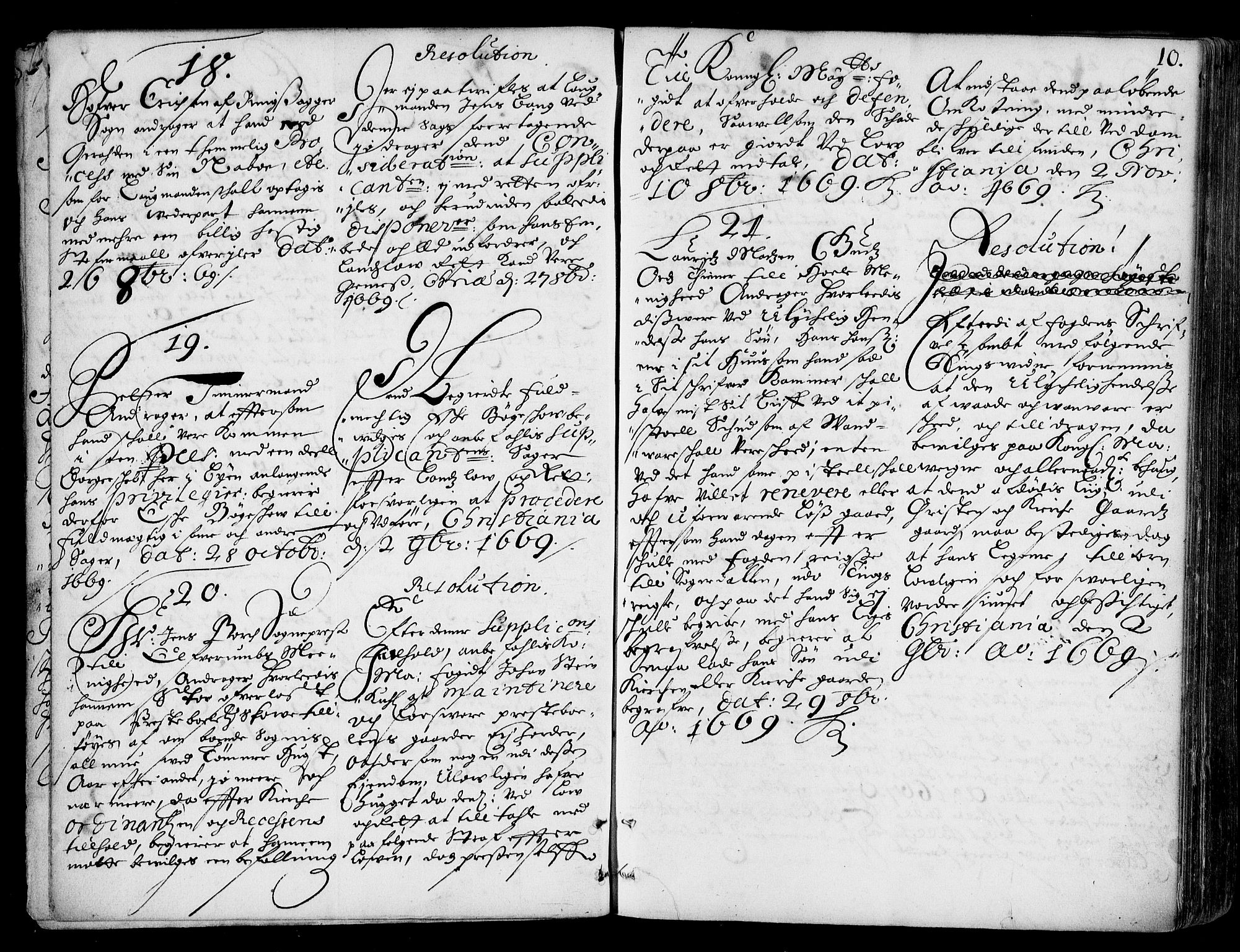 Stattholderembetet 1572-1771, AV/RA-EA-2870/Ad/L0002: Supplikasjons- og resolusjonsprotokoll, 1669-1671, p. 9b-10a