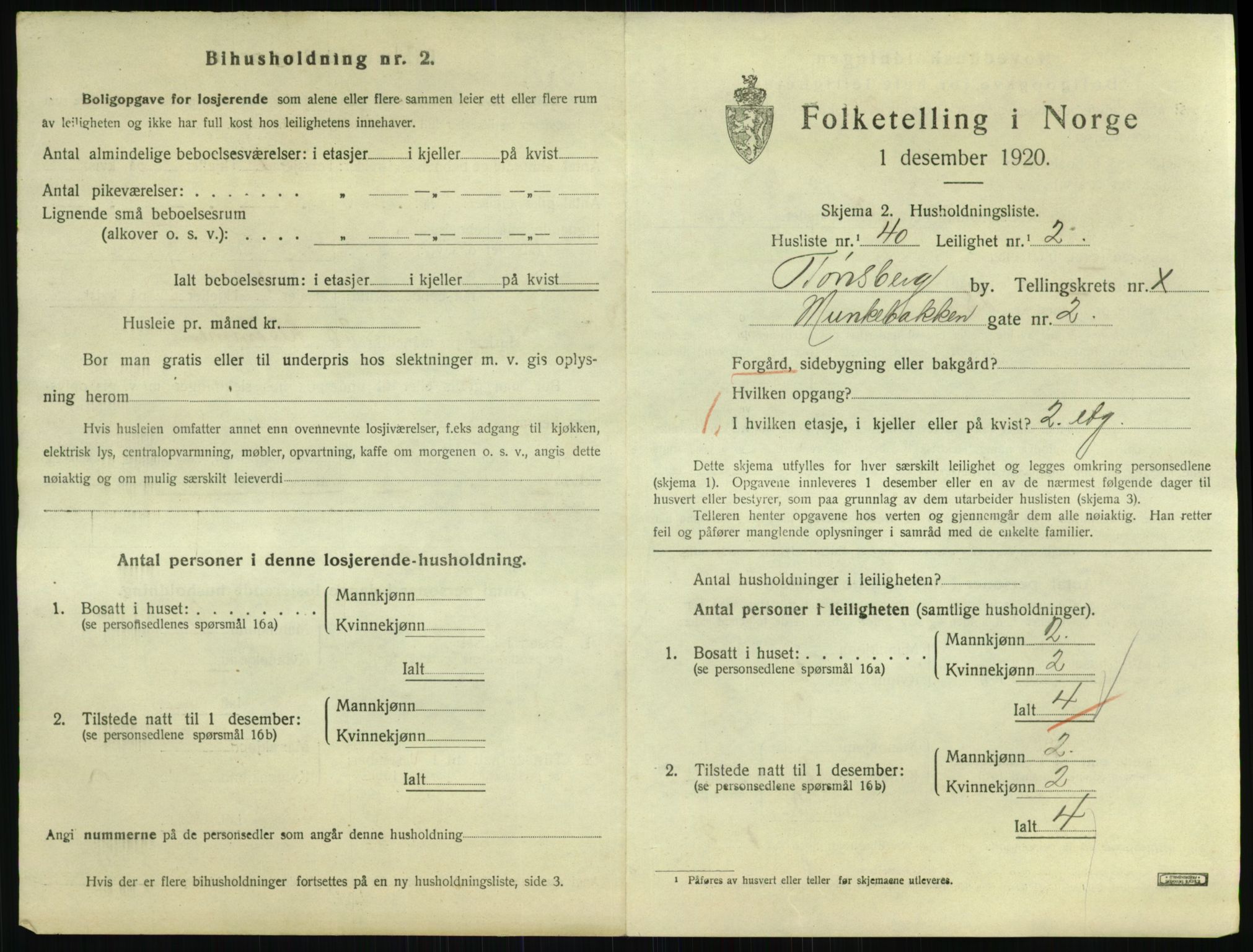 SAKO, 1920 census for Tønsberg, 1920, p. 4949