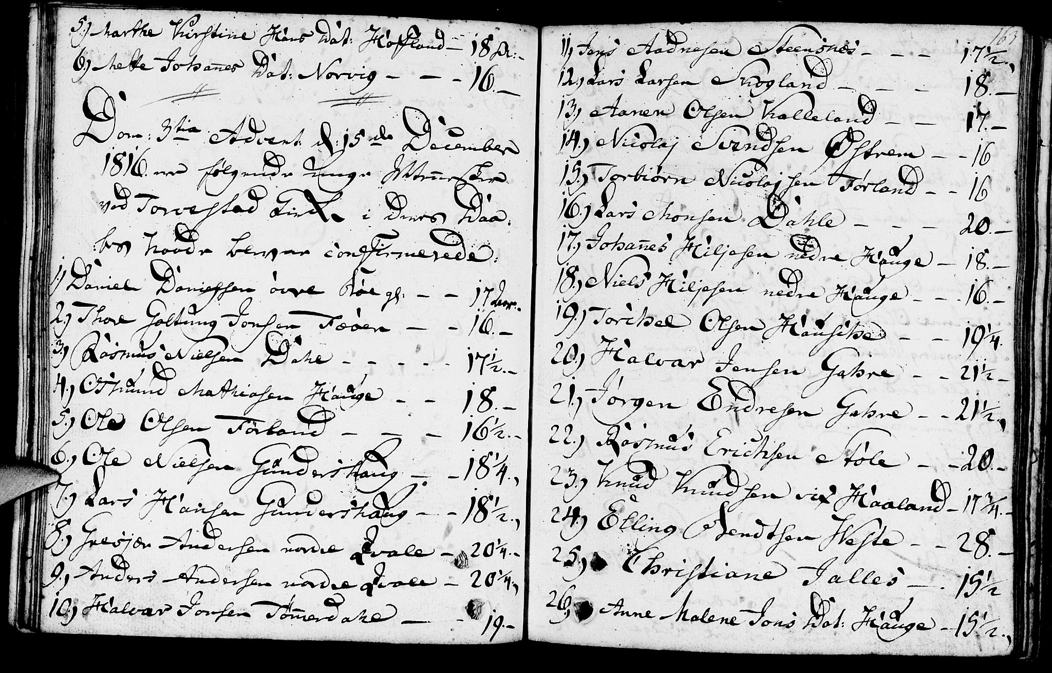 Torvastad sokneprestkontor, SAST/A -101857/H/Ha/Haa/L0002: Parish register (official) no. A 2, 1801-1817, p. 163