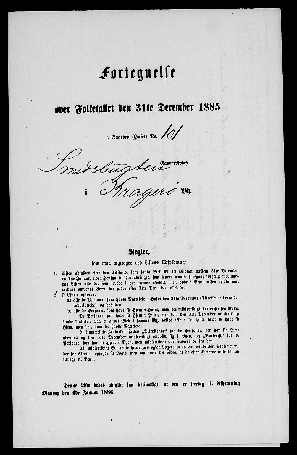 SAKO, 1885 census for 0801 Kragerø, 1885, p. 197