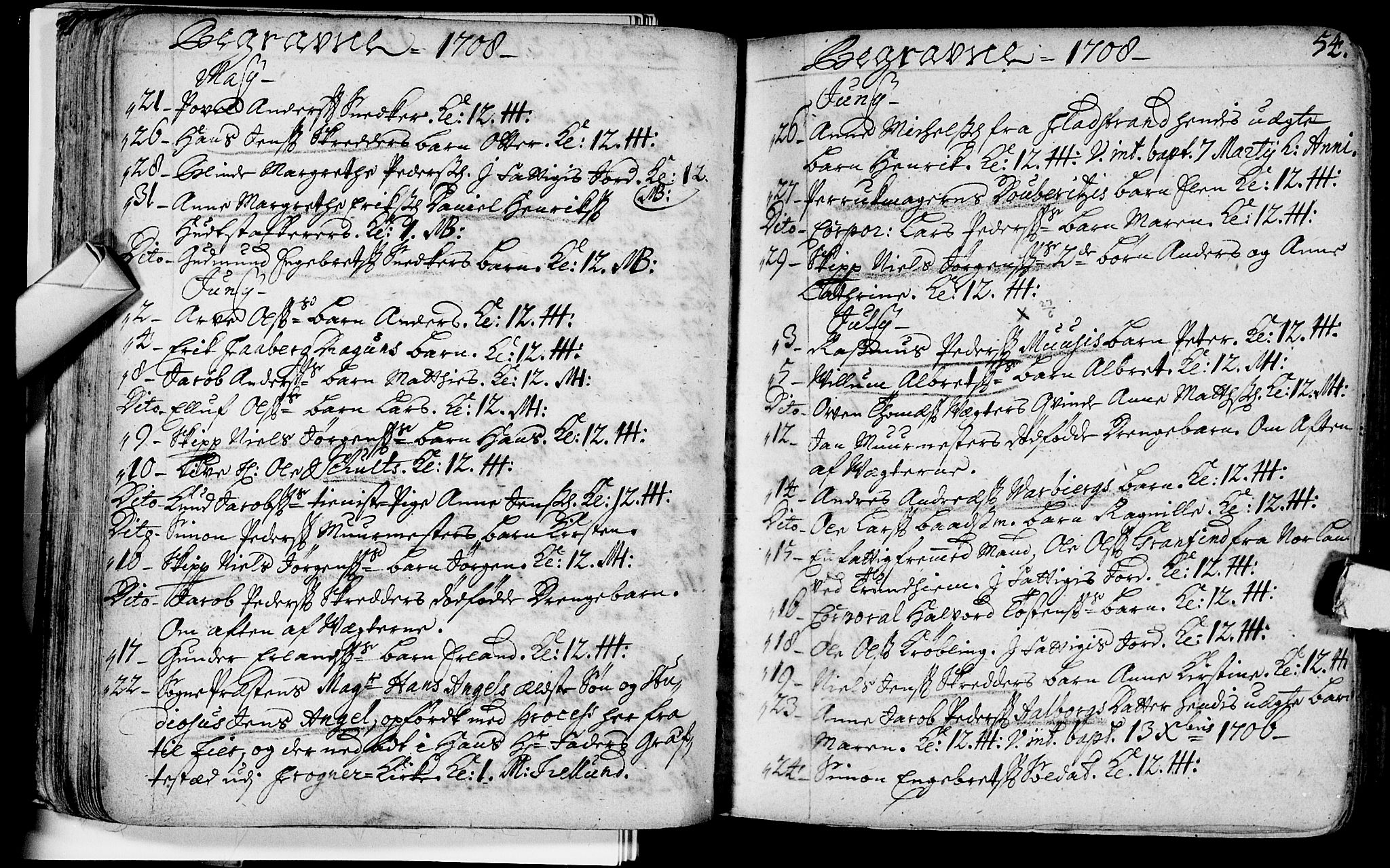 Bragernes kirkebøker, AV/SAKO-A-6/F/Fa/L0003: Parish register (official) no. I 3, 1706-1734, p. 54