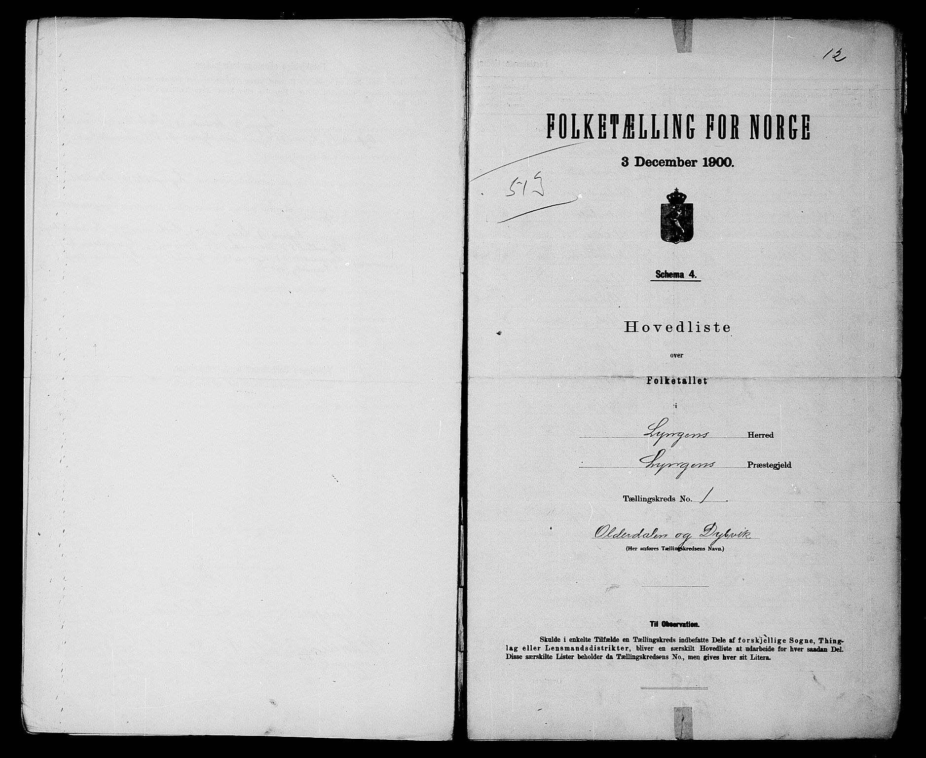 SATØ, 1900 census for Lyngen, 1900, p. 4