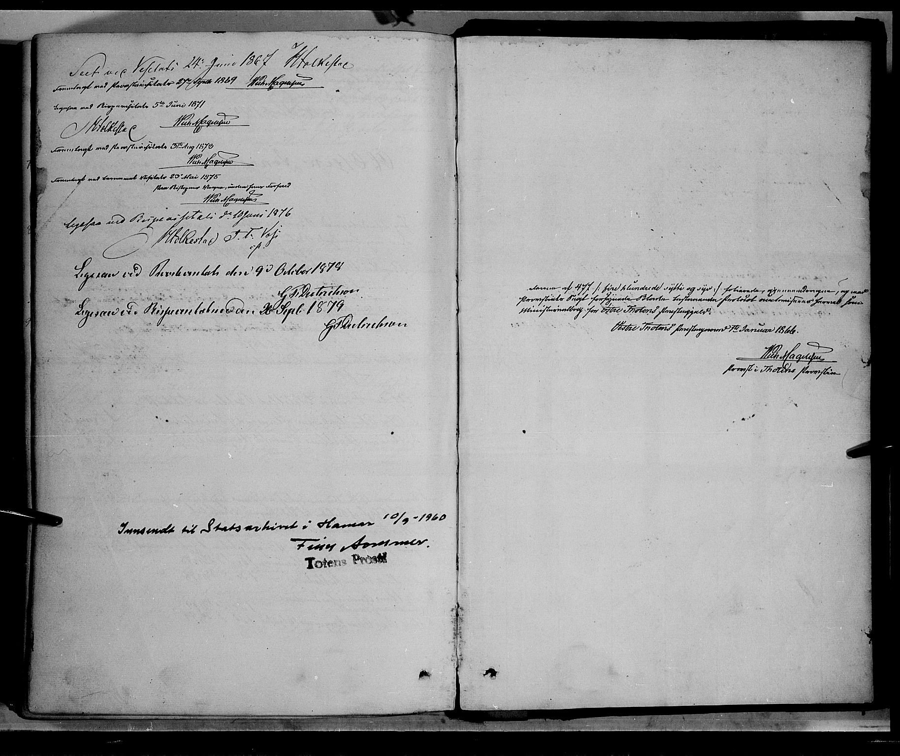 Østre Toten prestekontor, SAH/PREST-104/H/Ha/Haa/L0005: Parish register (official) no. 5, 1866-1877
