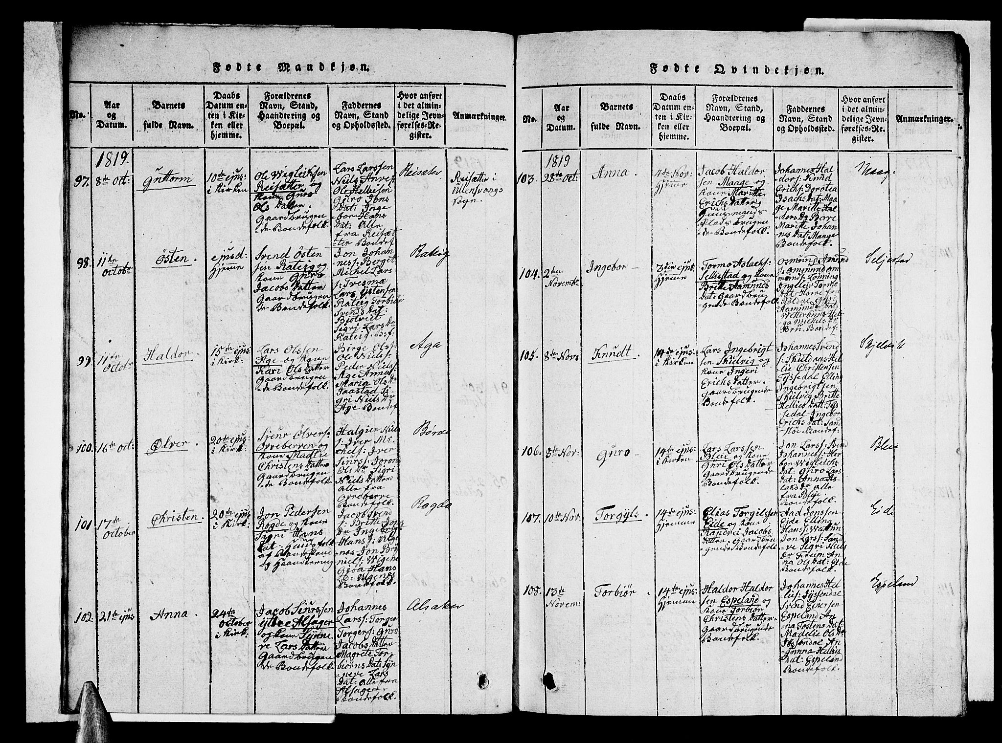 Ullensvang sokneprestembete, AV/SAB-A-78701/H/Haa: Parish register (official) no. A 9, 1819-1826