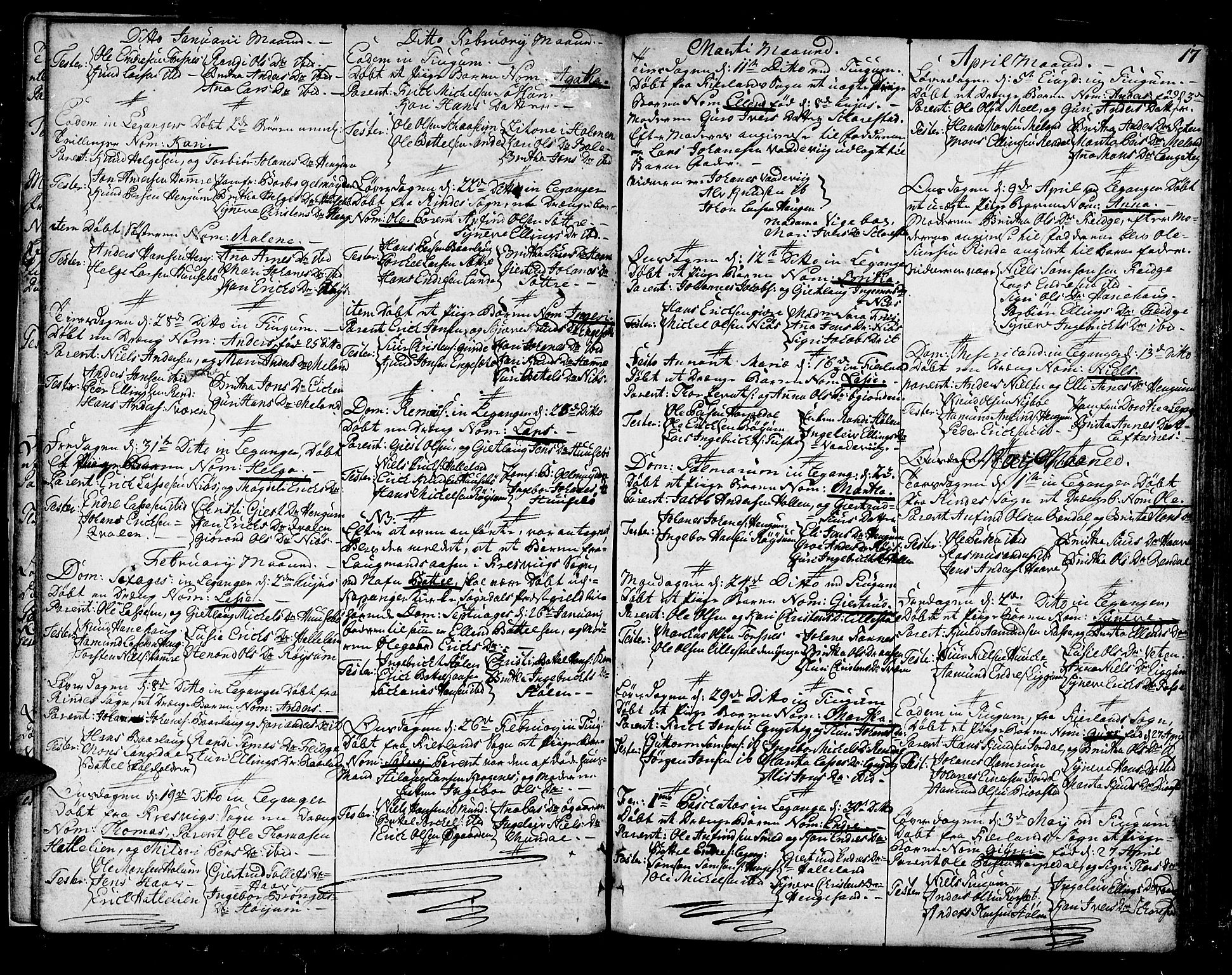 Leikanger sokneprestembete, SAB/A-81001: Parish register (official) no. A 4, 1770-1791, p. 17