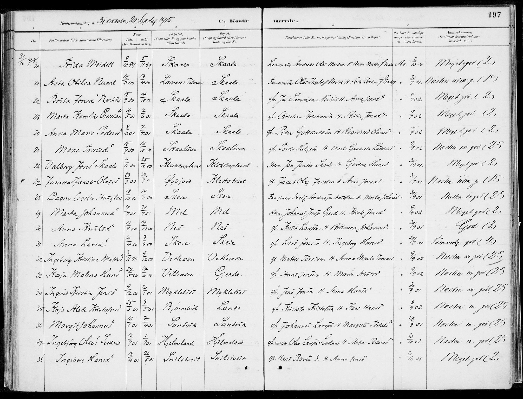 Kvinnherad sokneprestembete, SAB/A-76401/H/Haa: Parish register (official) no. B  1, 1887-1921, p. 197