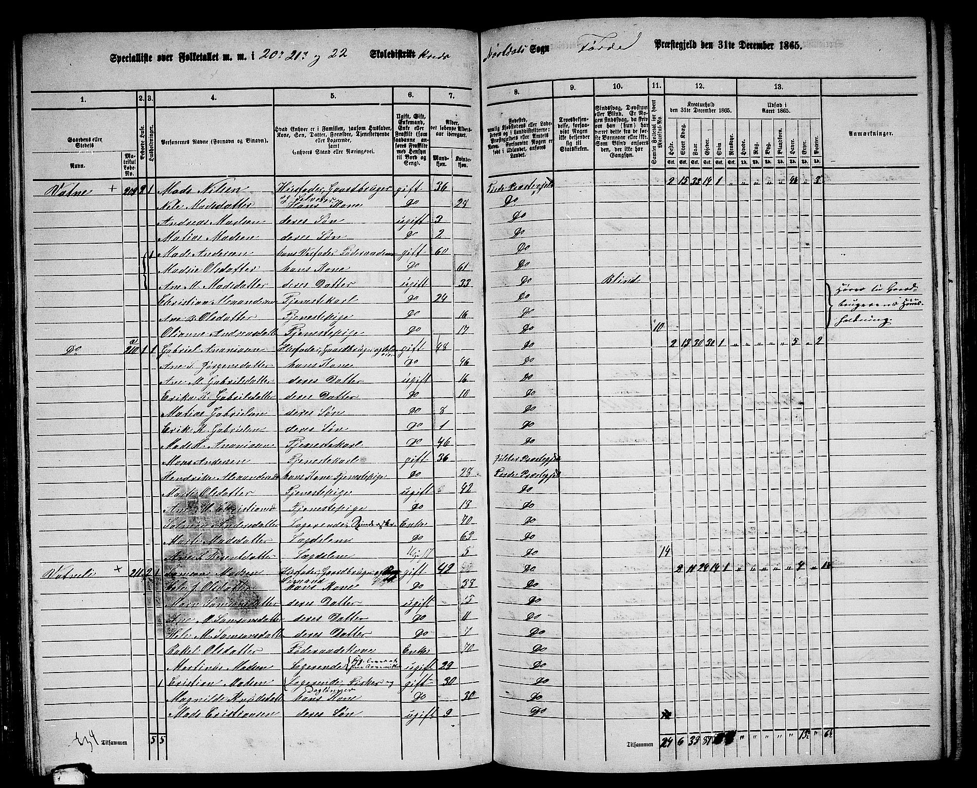 RA, 1865 census for Førde, 1865, p. 161