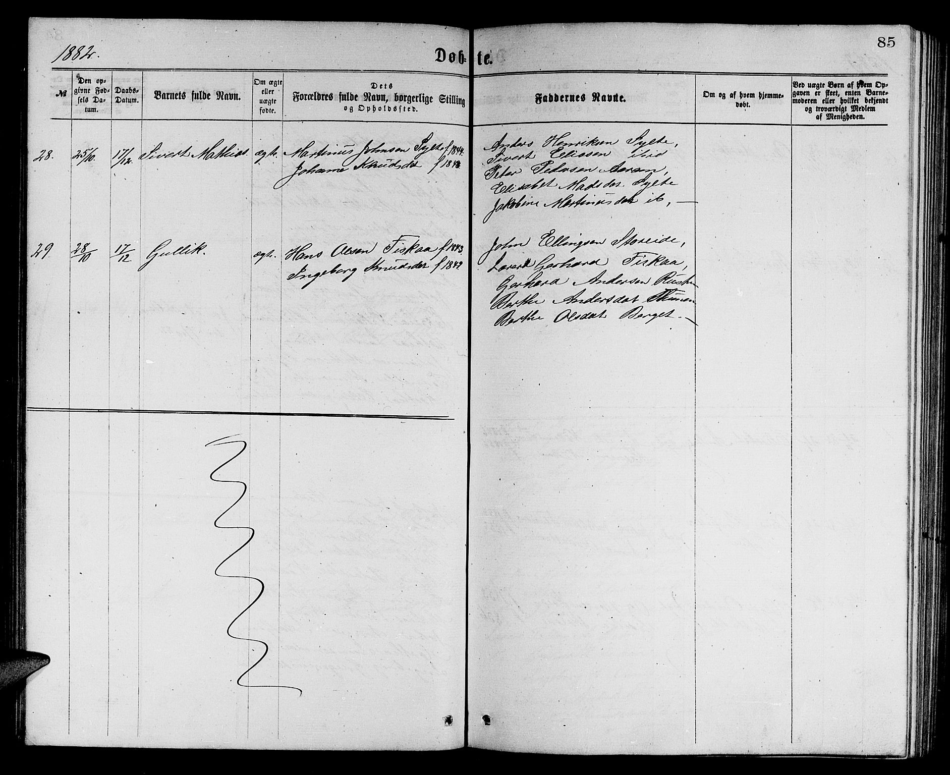 Ministerialprotokoller, klokkerbøker og fødselsregistre - Møre og Romsdal, SAT/A-1454/501/L0016: Parish register (copy) no. 501C02, 1868-1884, p. 85