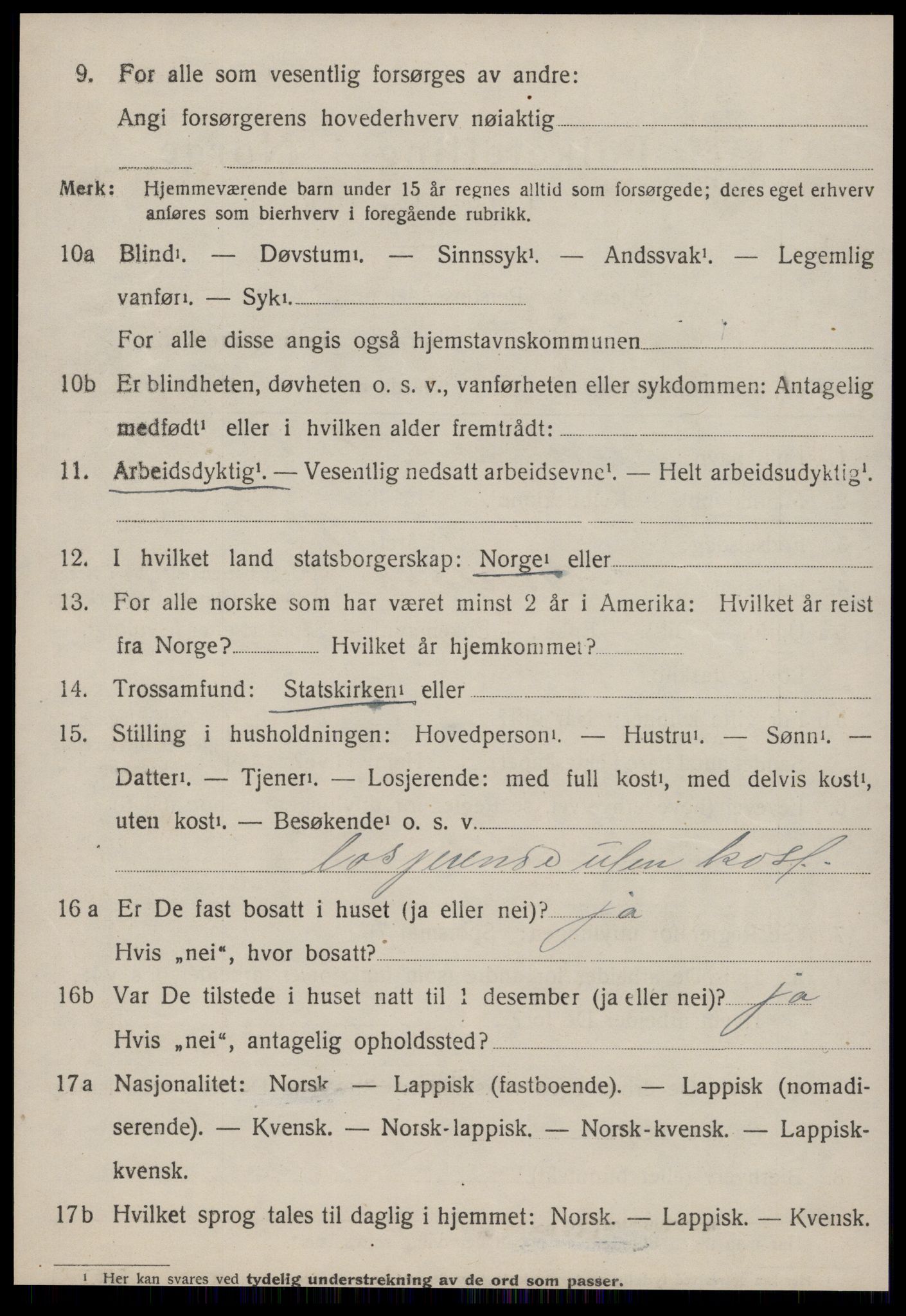 SAT, 1920 census for Singsås, 1920, p. 4020