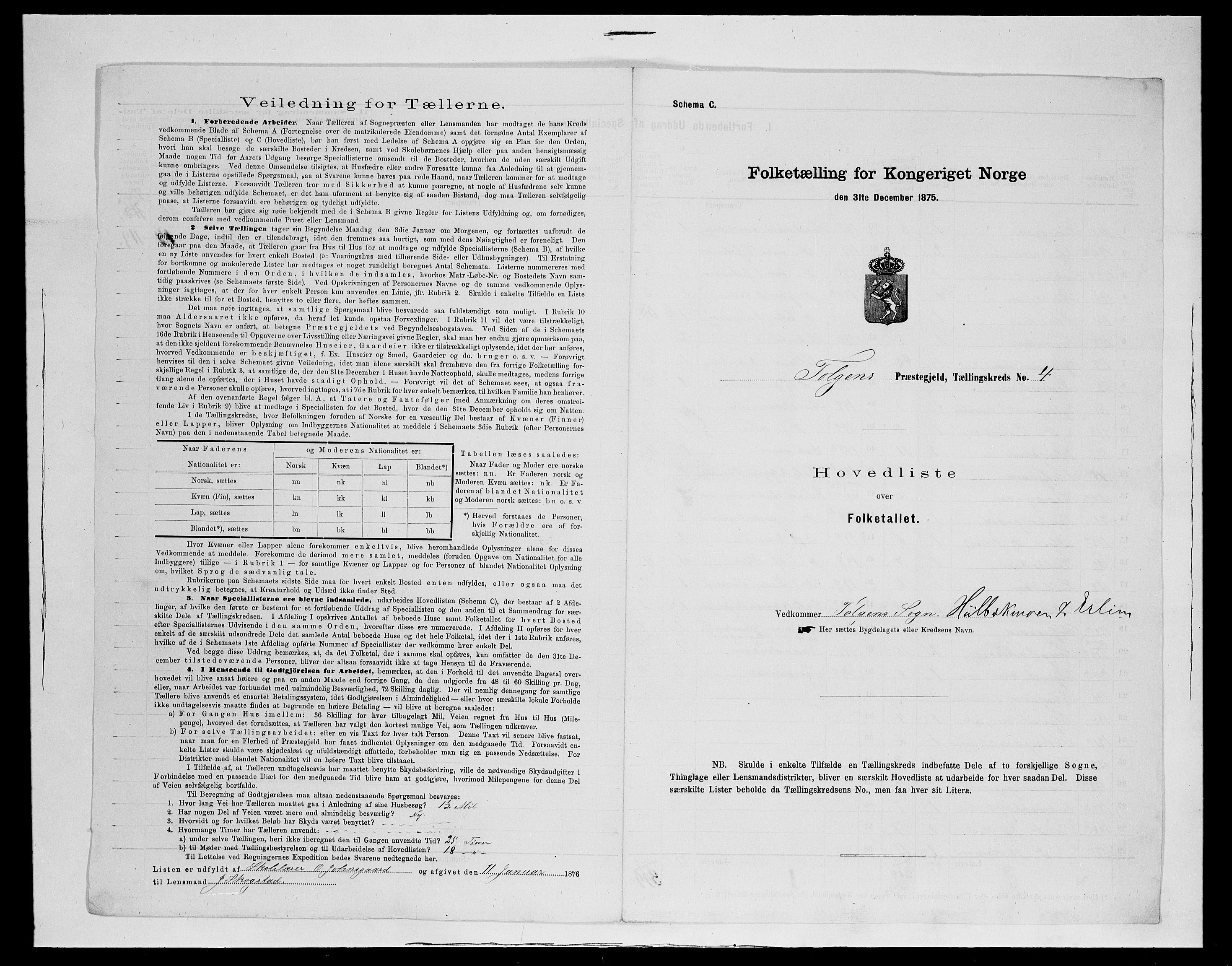 SAH, 1875 census for 0436P Tolga, 1875, p. 115