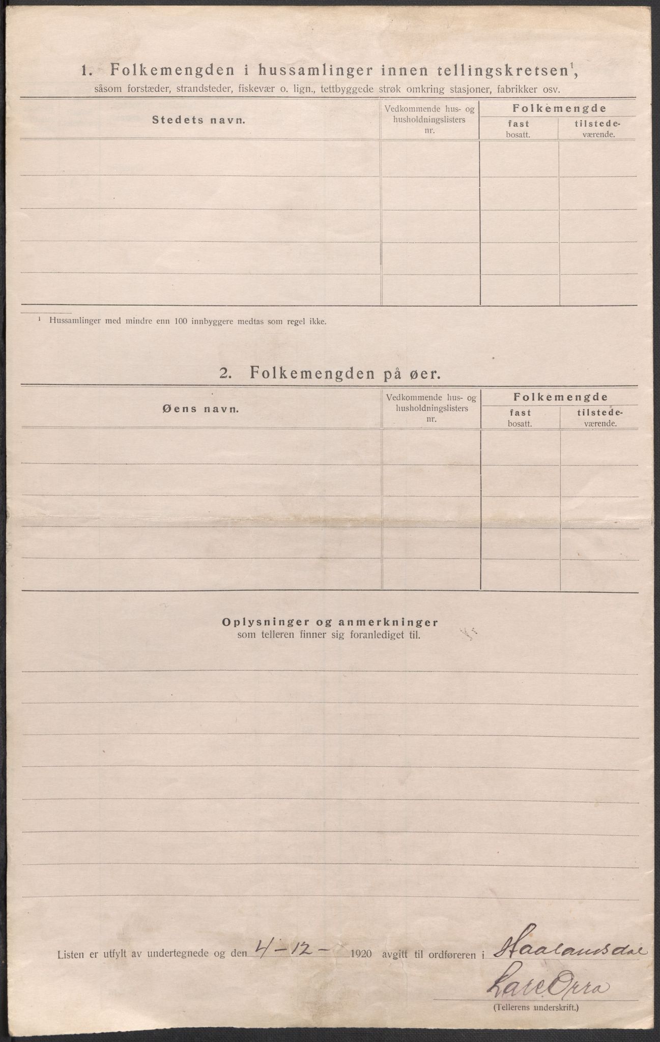 SAB, 1920 census for Hålandsdal, 1920, p. 19