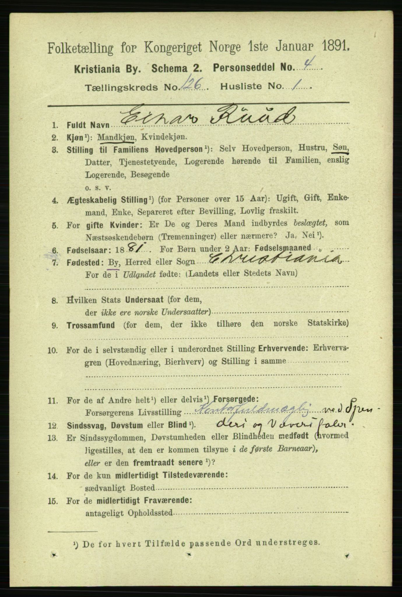 RA, 1891 census for 0301 Kristiania, 1891, p. 67204