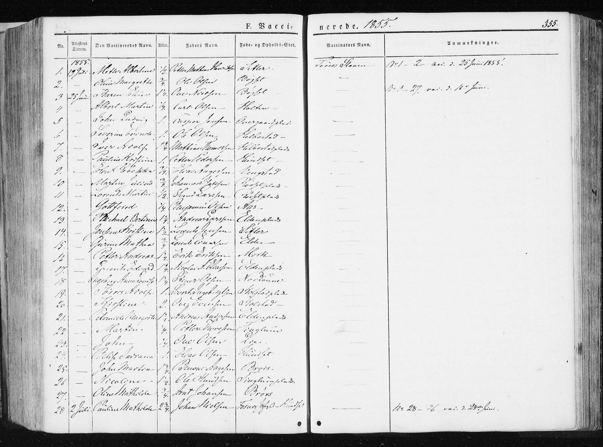 Ministerialprotokoller, klokkerbøker og fødselsregistre - Nord-Trøndelag, SAT/A-1458/741/L0393: Parish register (official) no. 741A07, 1849-1863, p. 355