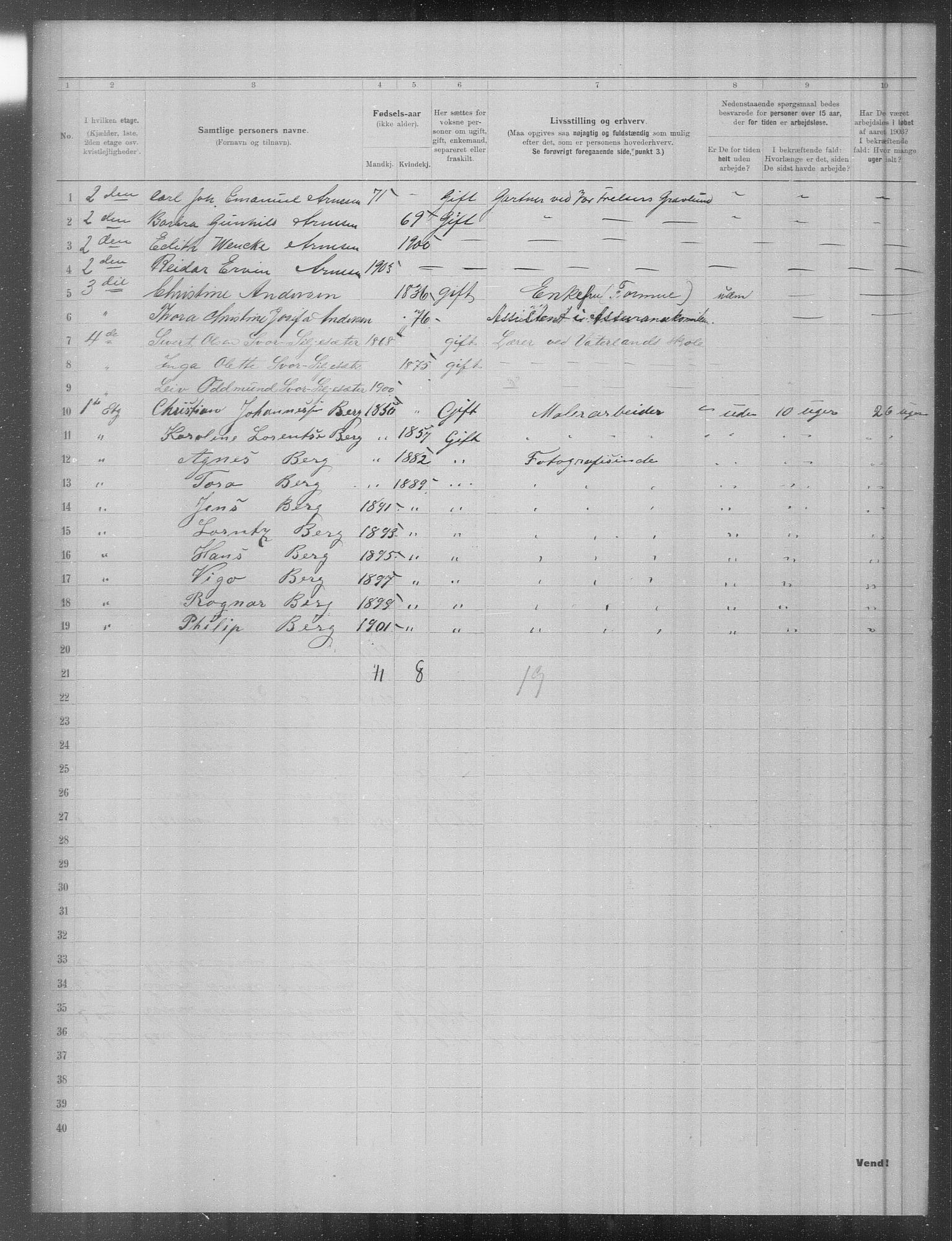 OBA, Municipal Census 1903 for Kristiania, 1903, p. 1697