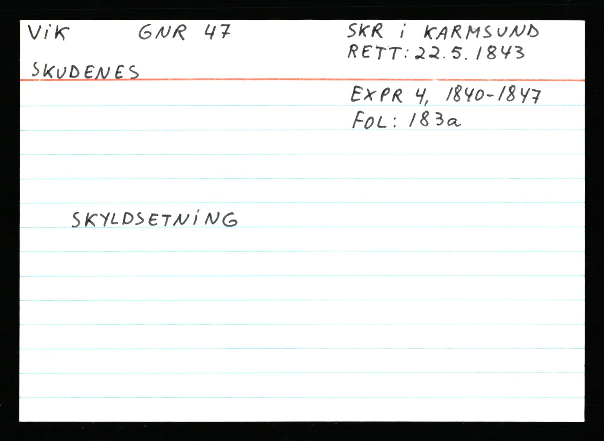 Statsarkivet i Stavanger, AV/SAST-A-101971/03/Y/Ym/L0067: Åstedskort sortert etter gårdsnavn: Vik - Vold, 1600-1950, p. 46