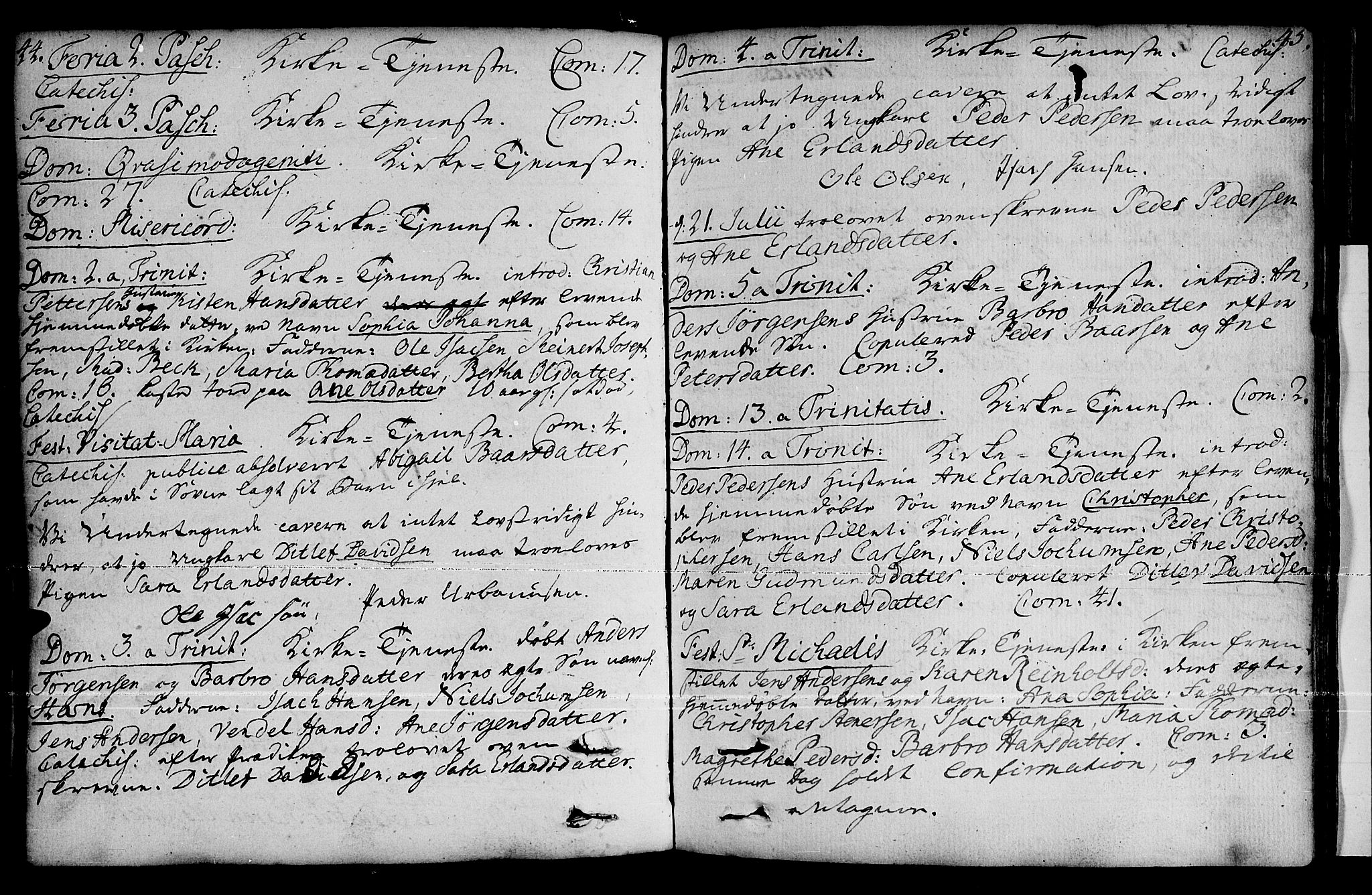 Loppa sokneprestkontor, AV/SATØ-S-1339/H/Ha/L0001kirke: Parish register (official) no. 1 /2, 1753-1784, p. 44-45