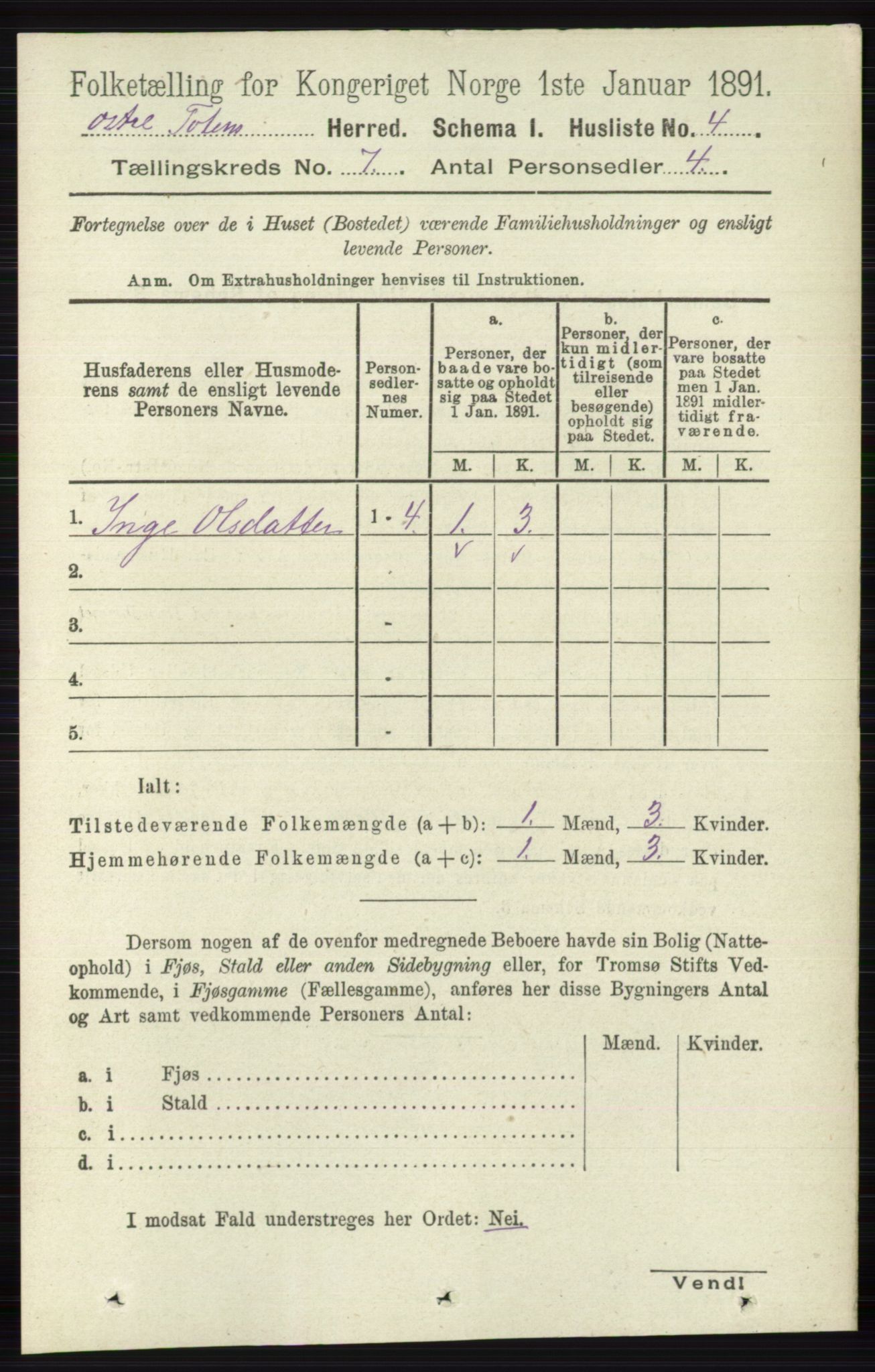 RA, 1891 census for 0528 Østre Toten, 1891, p. 4355