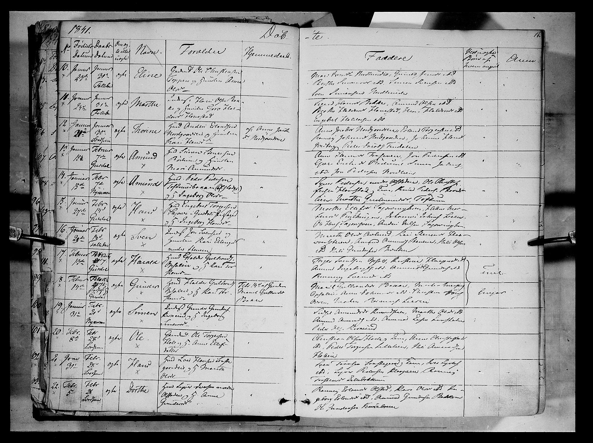 Gausdal prestekontor, SAH/PREST-090/H/Ha/Haa/L0007: Parish register (official) no. 7, 1840-1850, p. 14