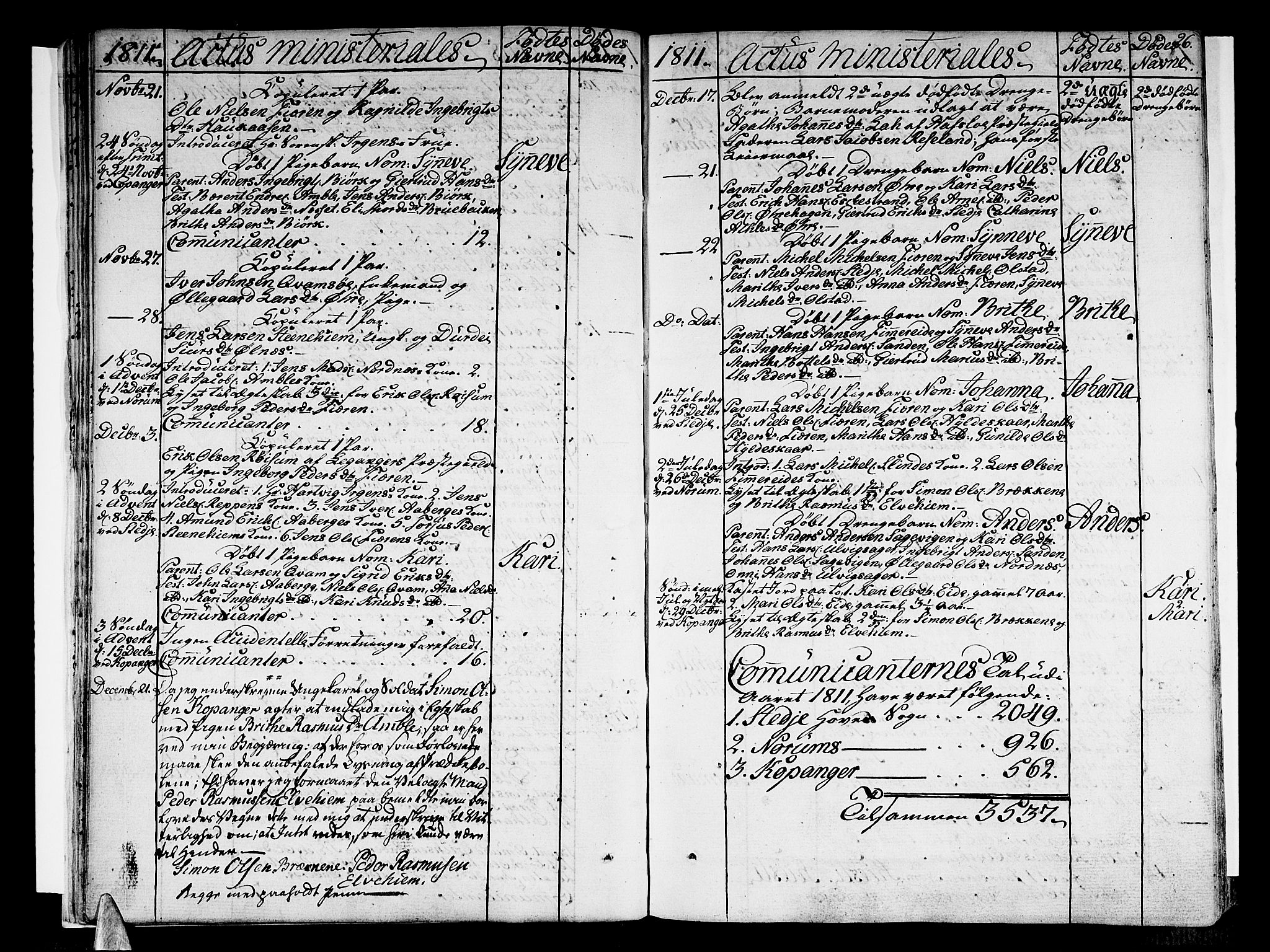 Sogndal sokneprestembete, AV/SAB-A-81301/H/Haa/Haaa/L0009: Parish register (official) no. A 9, 1809-1821, p. 26